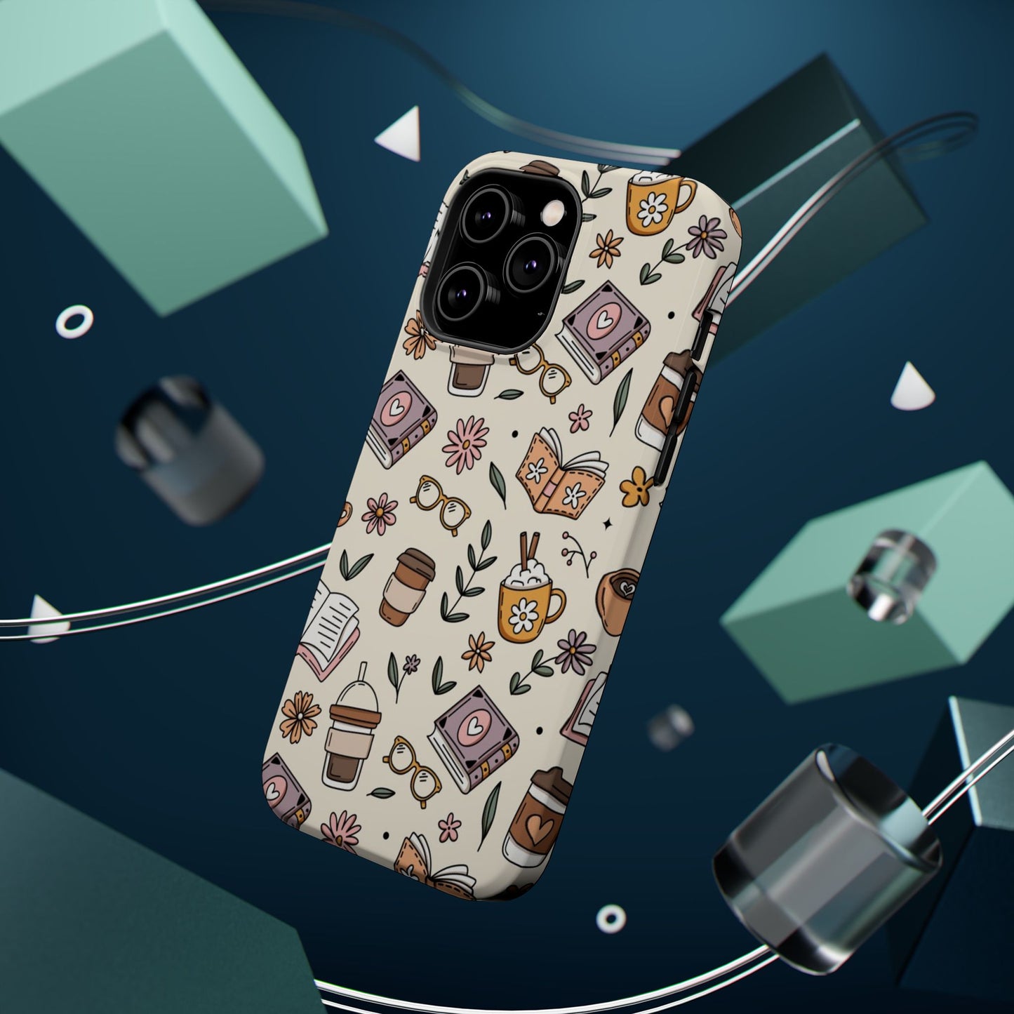 Cozy Reading Floral Phone Case — Magnetic Impact-Resistant