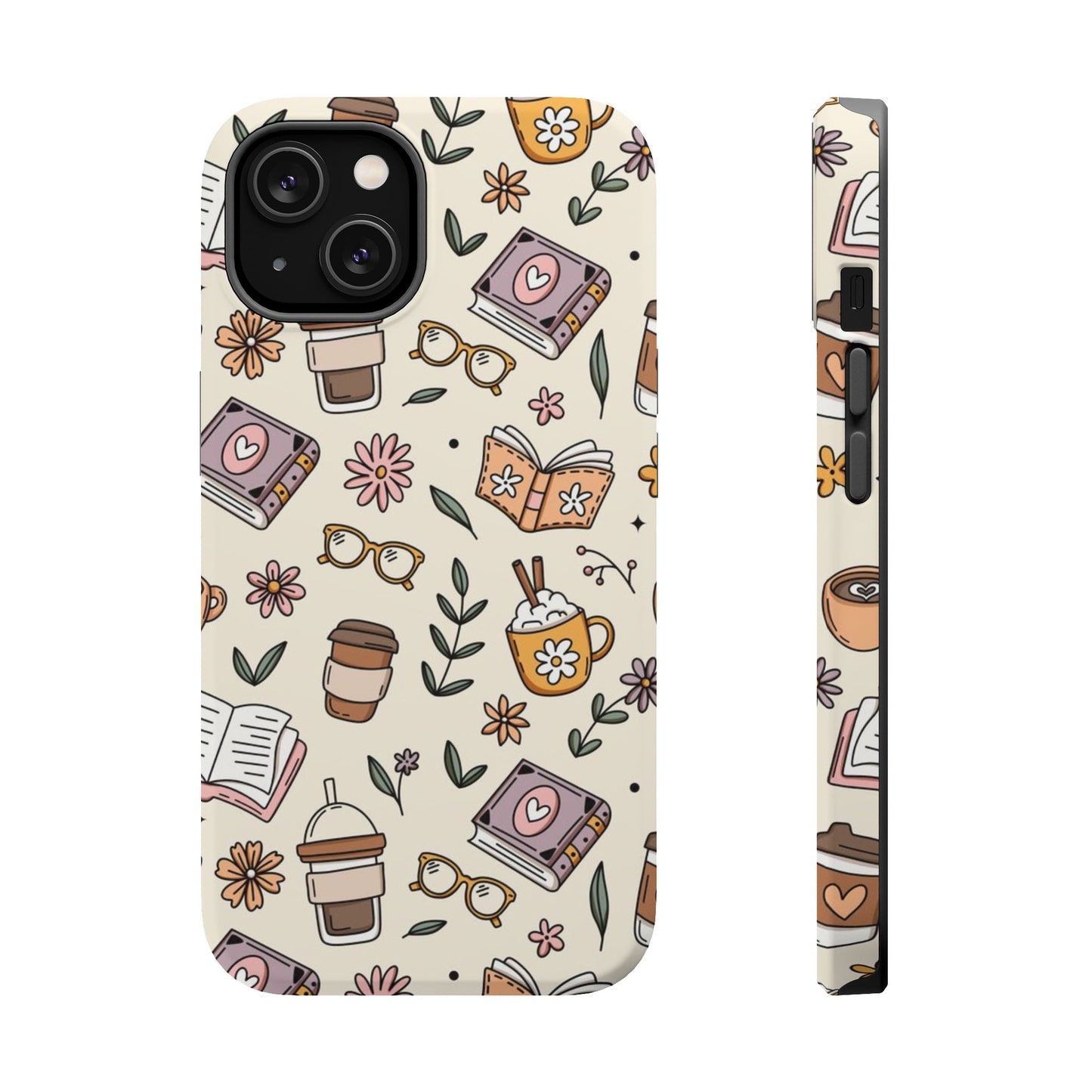 Cozy Reading Floral Phone Case — Magnetic Impact-Resistant