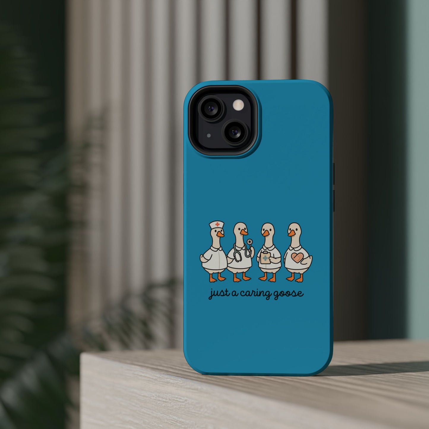 Cute Caring Geese Magnetic Impact Case — 'just a caring goose' Protective Phone Cover