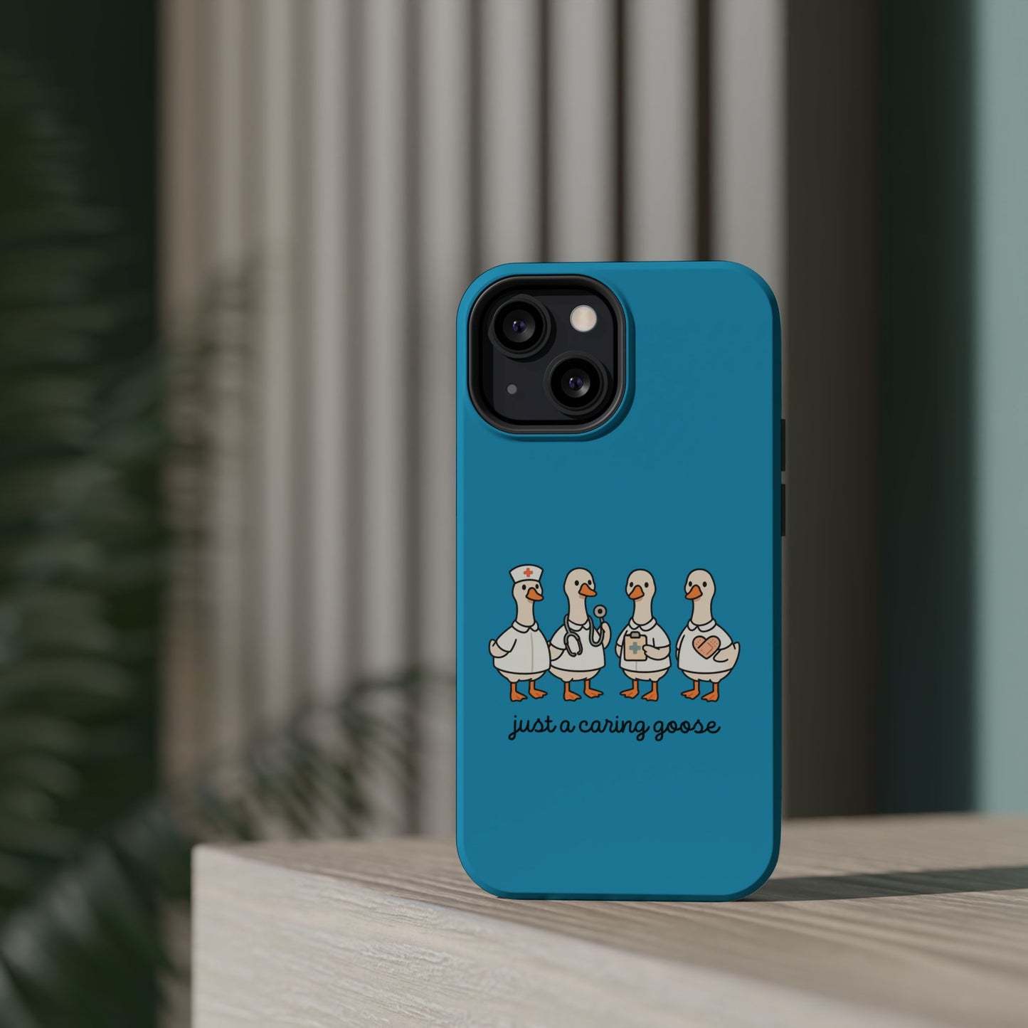 Cute Caring Geese Magnetic Impact Case — 'just a caring goose' Protective Phone Cover
