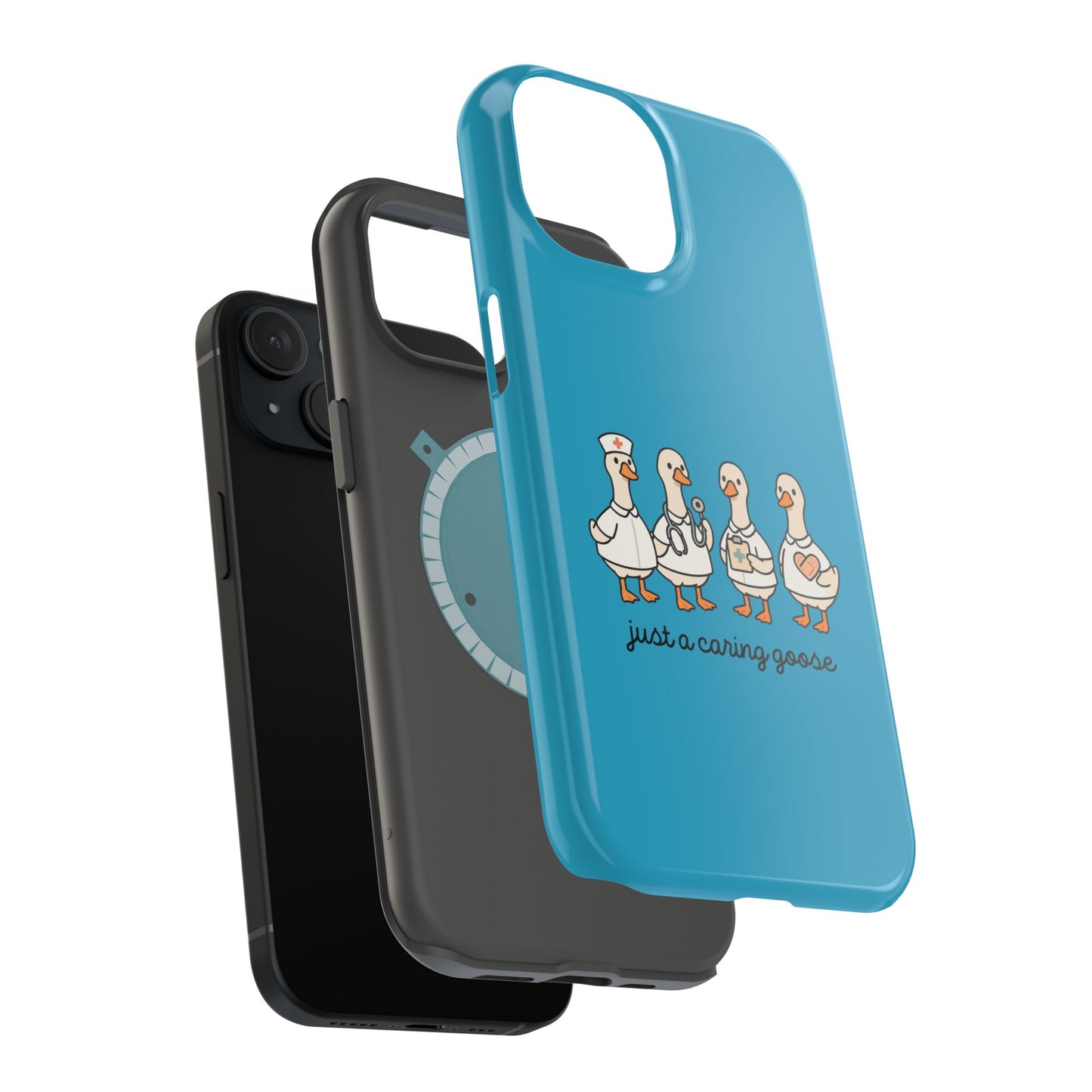Cute Caring Geese Magnetic Impact Case — 'just a caring goose' Protective Phone Cover