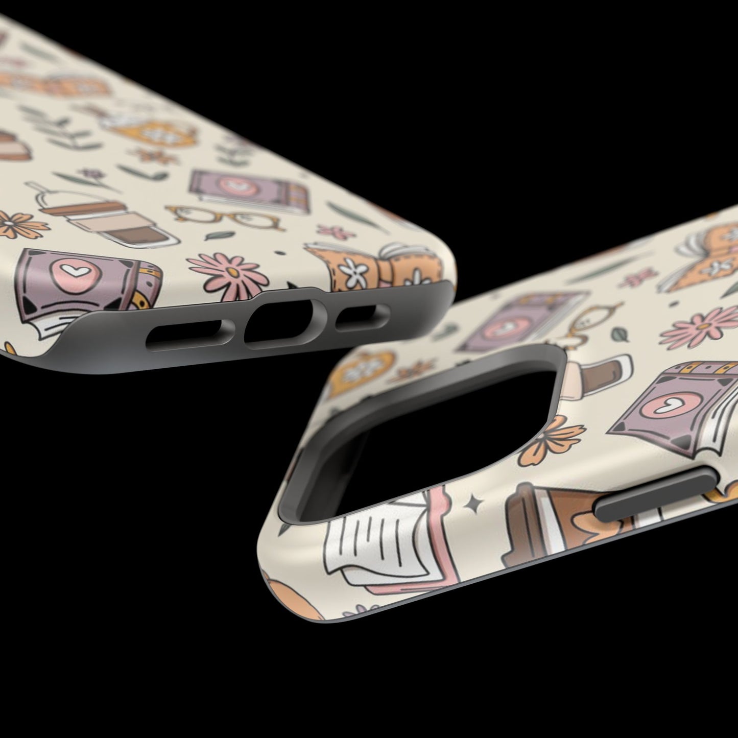 Cozy Reading Floral Phone Case — Magnetic Impact-Resistant