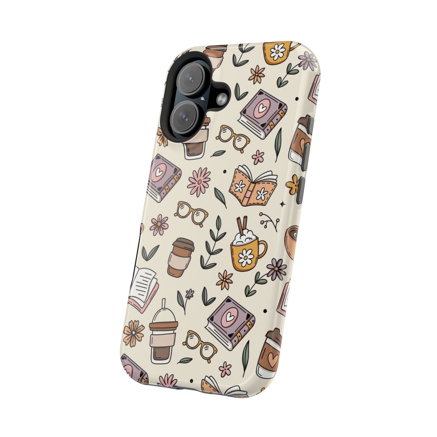 Cozy Reading Floral Phone Case — Magnetic Impact-Resistant