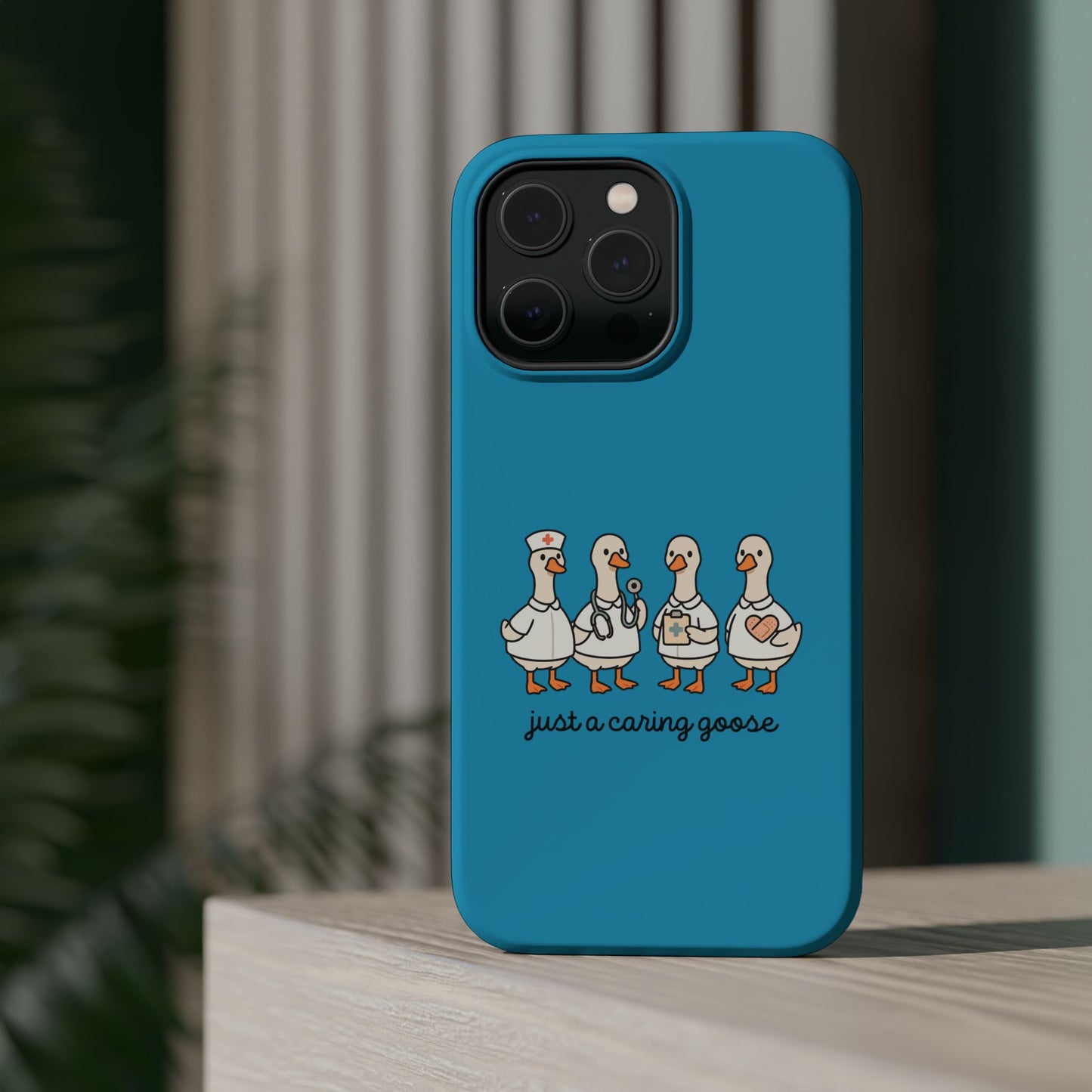 Cute Caring Geese Magnetic Impact Case — 'just a caring goose' Protective Phone Cover