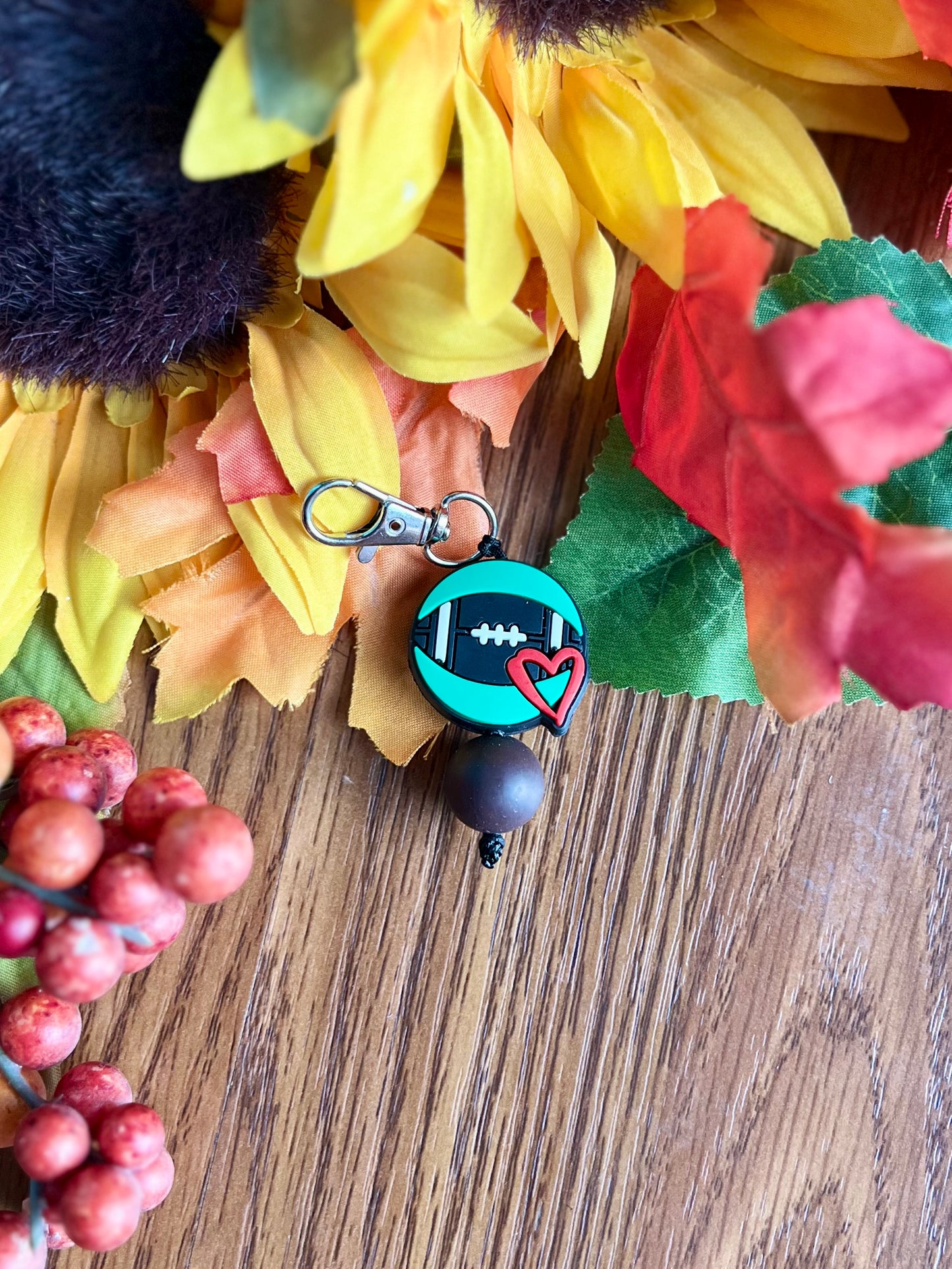 Football Love Zipper Pull