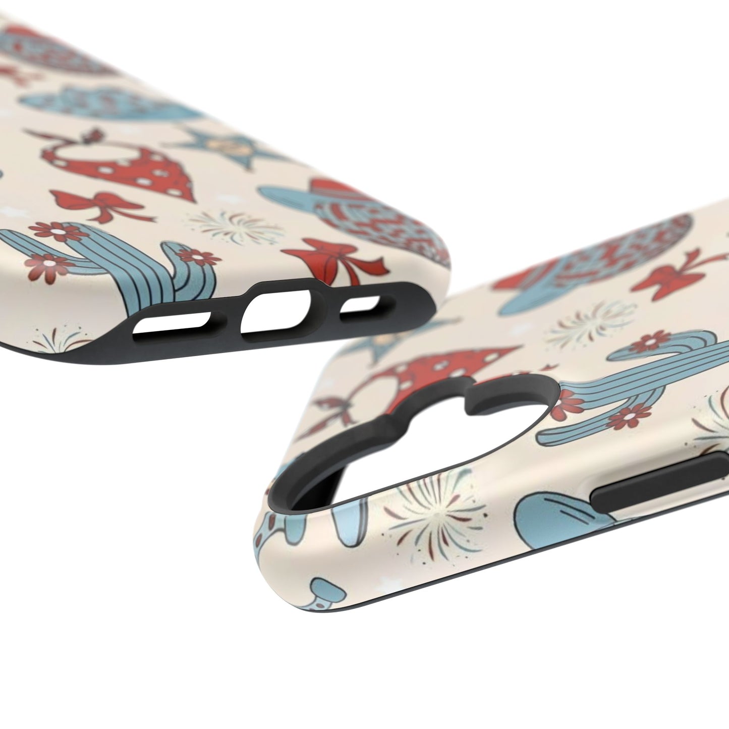 Western Country Pattern Phone Case — Cowboy Boots, Hats & Bandanas Magnetic Impact-Resistant Case