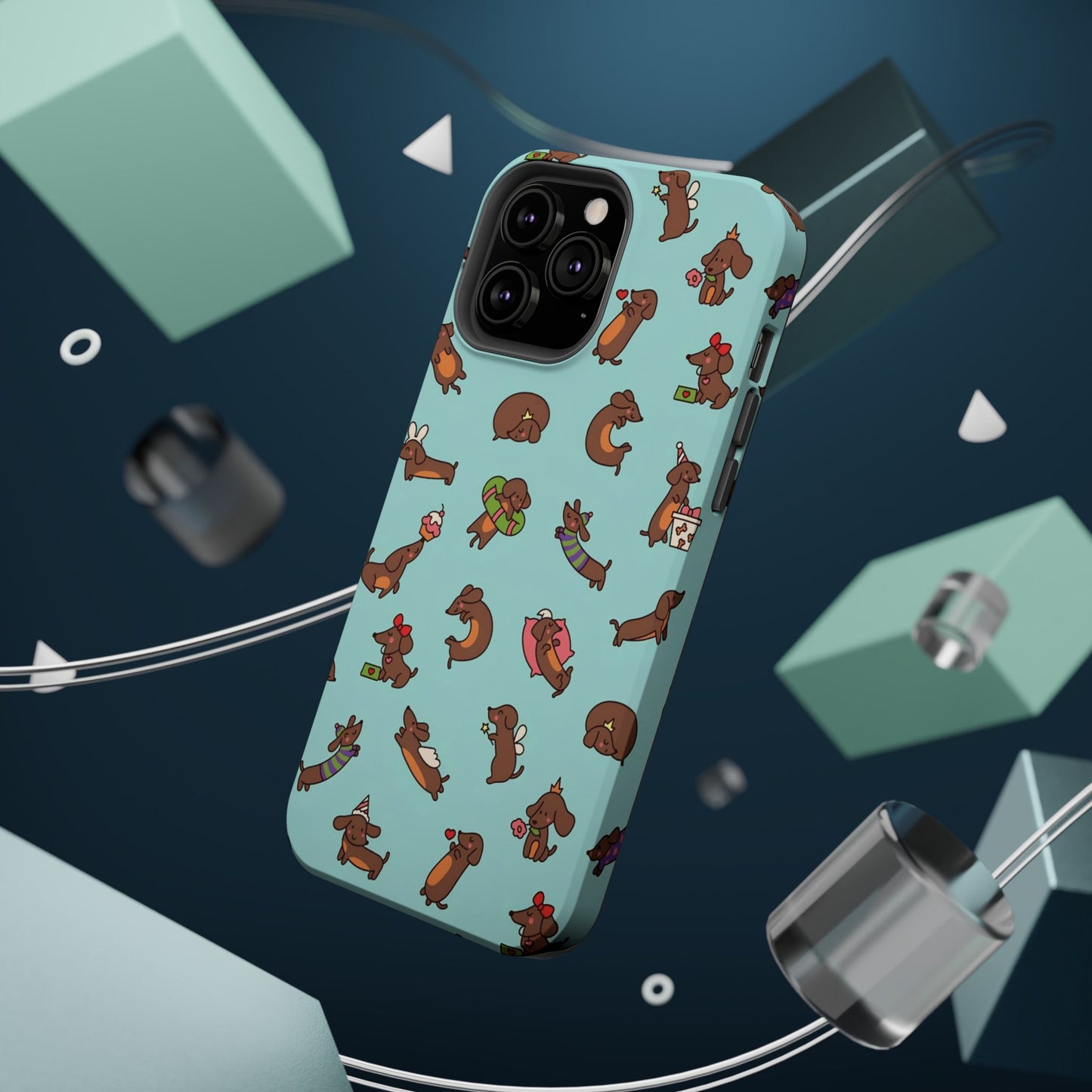 Dachshund Pattern Magnetic Impact Phone Case – Cute Wiener Dog Protective Cover