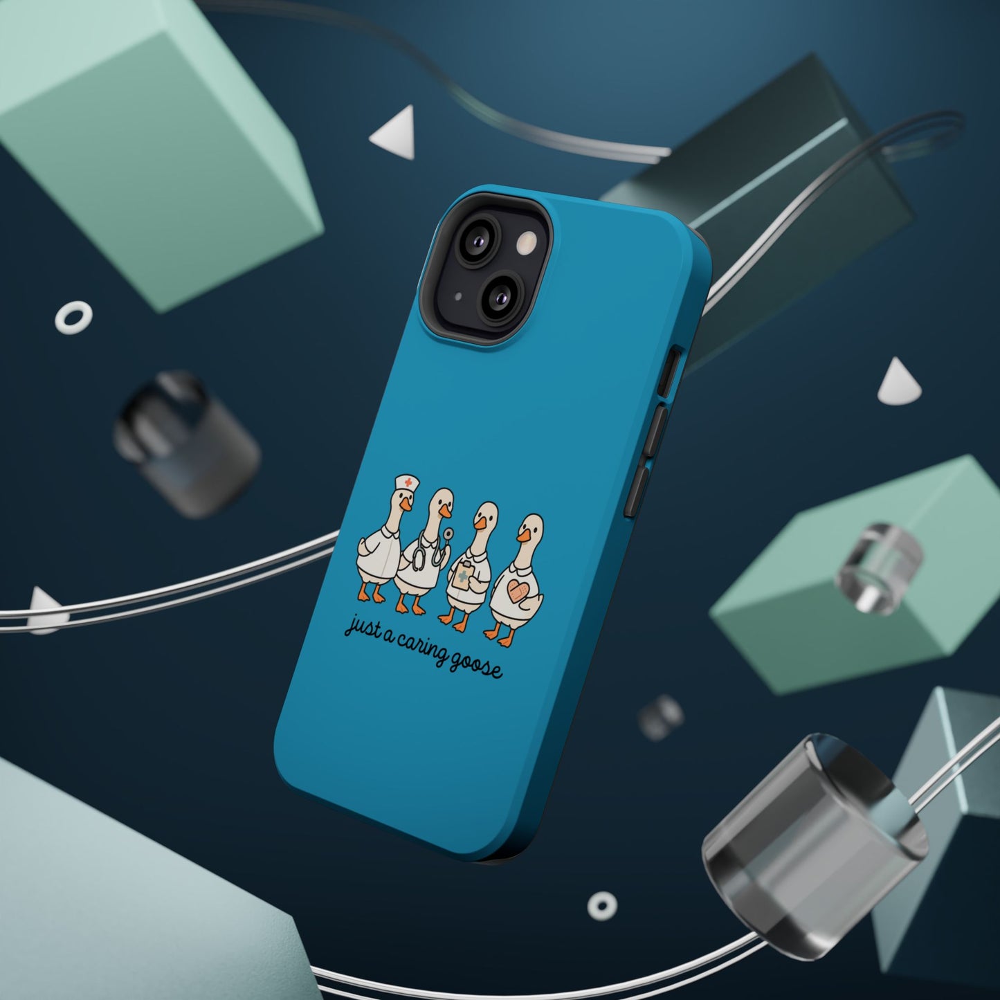 Cute Caring Geese Magnetic Impact Case — 'just a caring goose' Protective Phone Cover