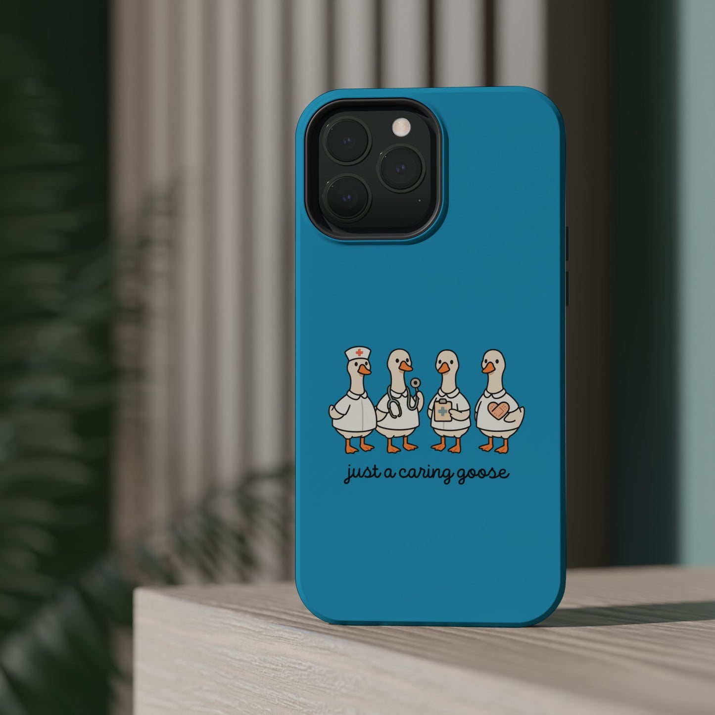 Cute Caring Geese Magnetic Impact Case — 'just a caring goose' Protective Phone Cover