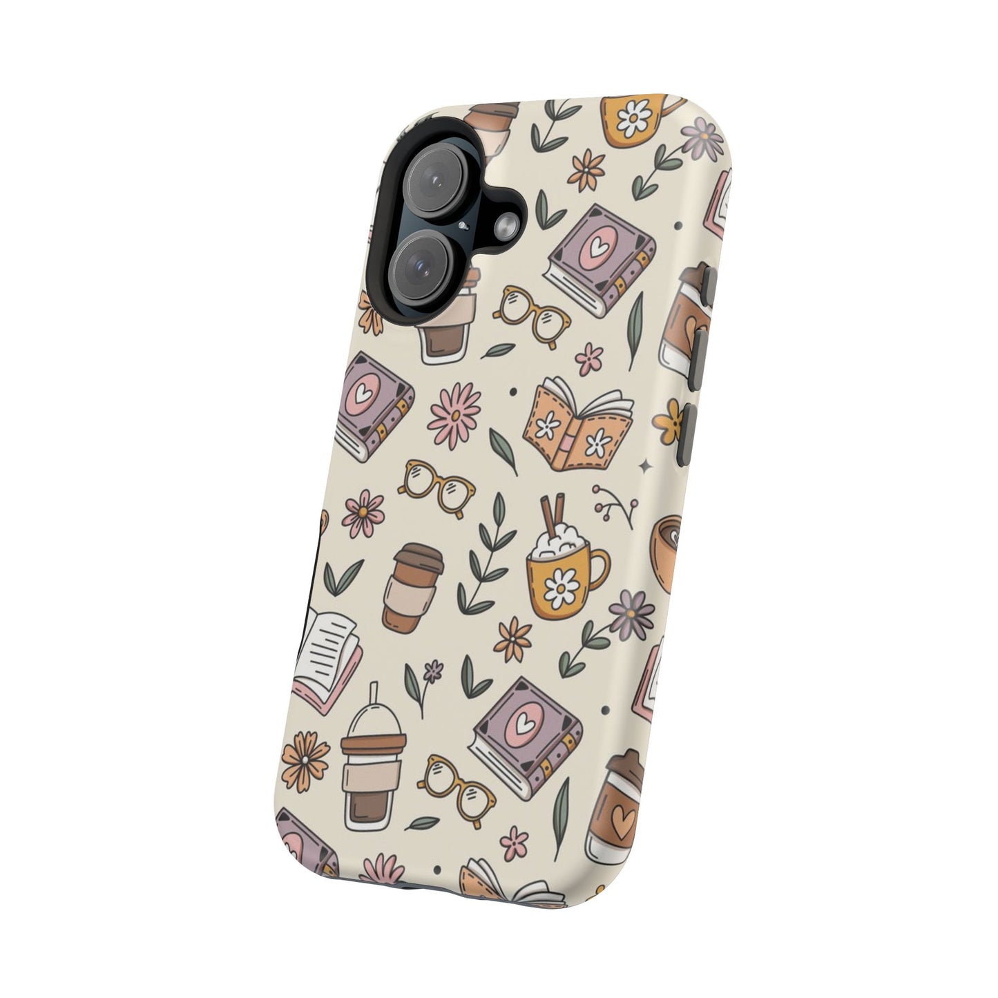 Cozy Reading Floral Phone Case — Magnetic Impact-Resistant
