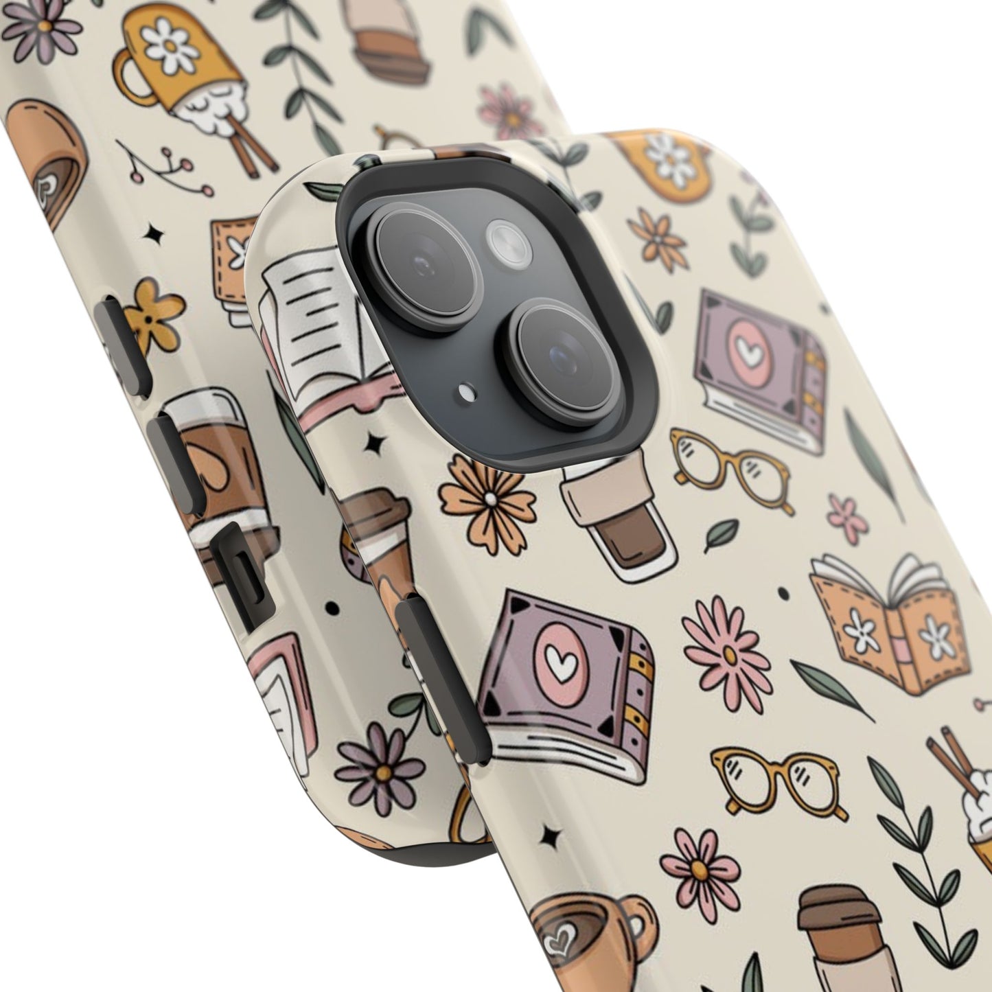 Cozy Reading Floral Phone Case — Magnetic Impact-Resistant
