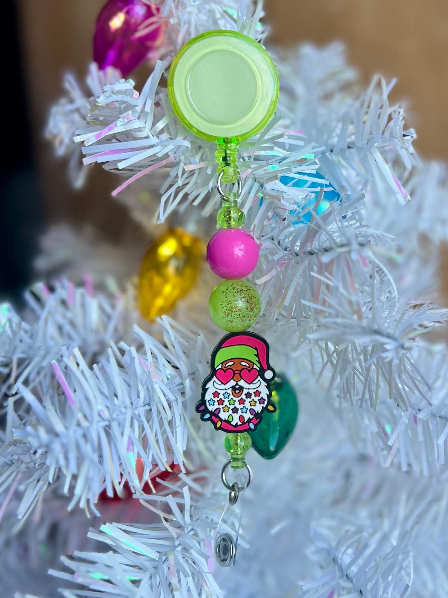 Neon Santa Badge Reel