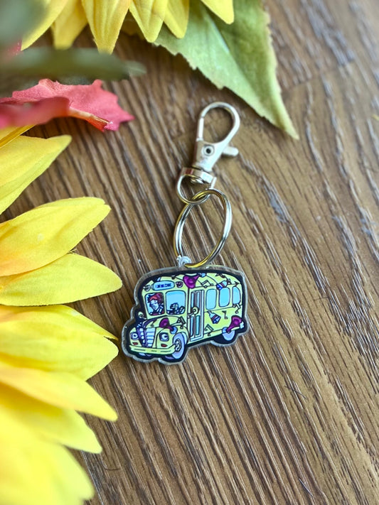 Magic Bus Zipper Pull