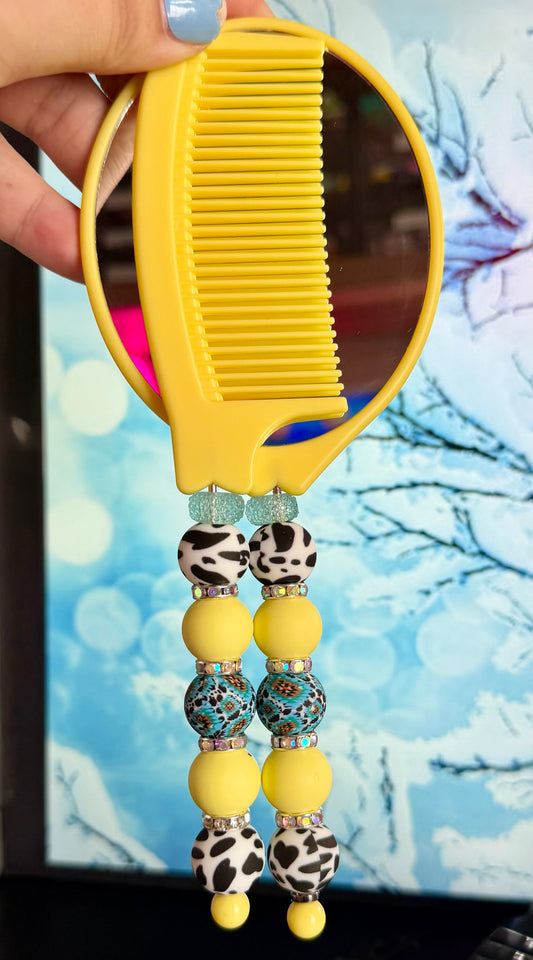 Western comb/mirror set