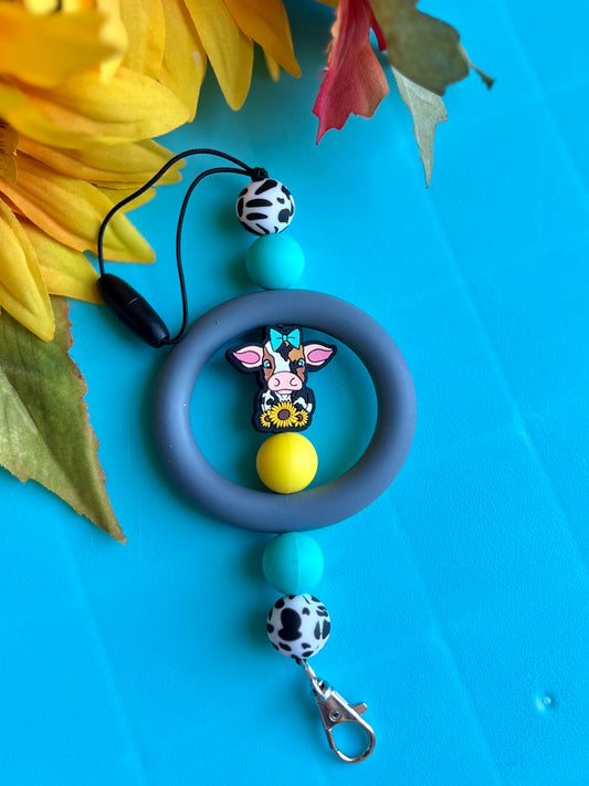Sunflower Cow Car Charm