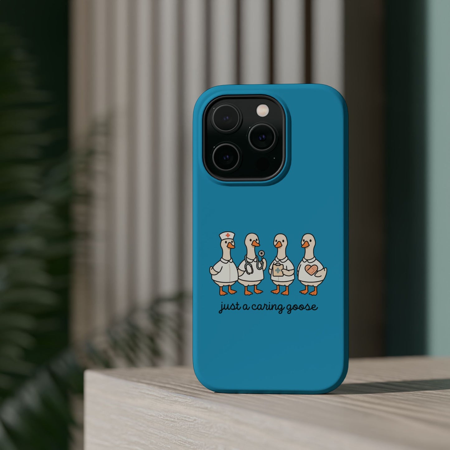 Cute Caring Geese Magnetic Impact Case — 'just a caring goose' Protective Phone Cover