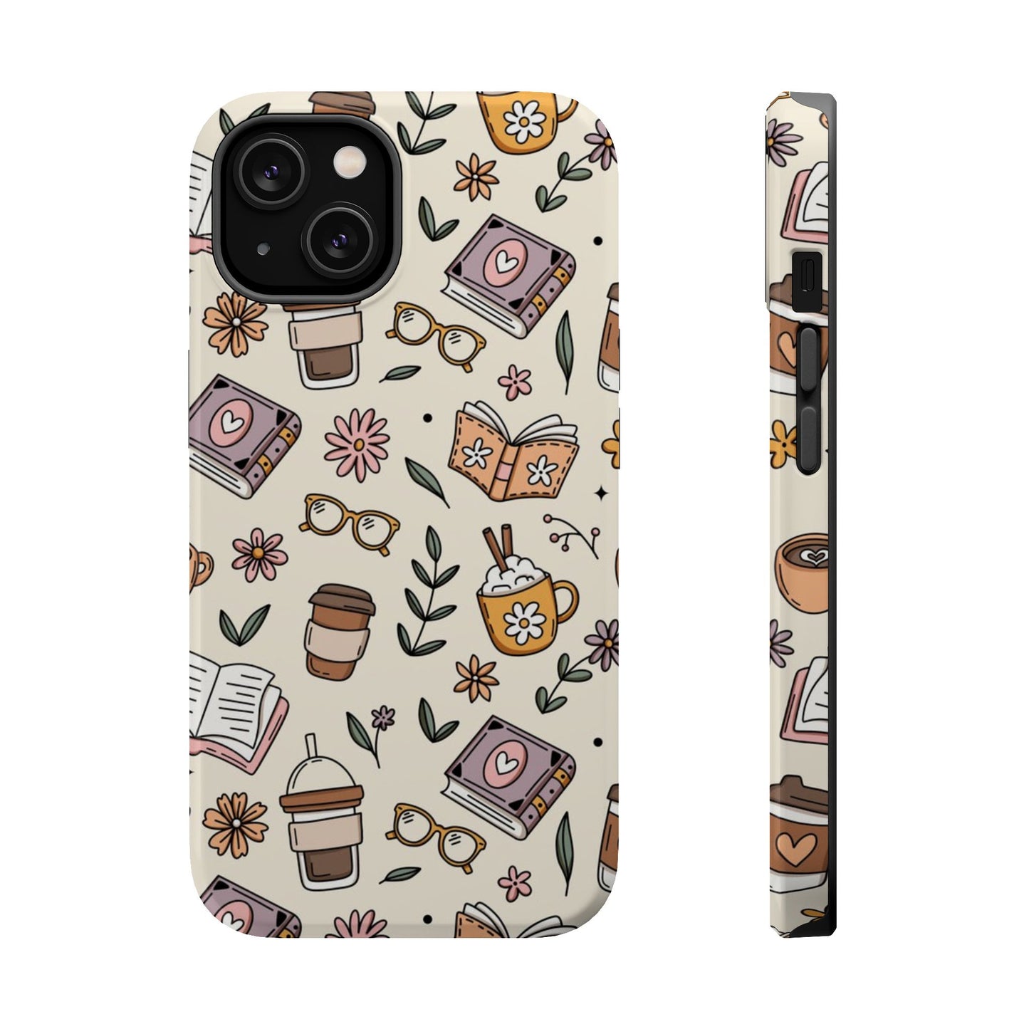 Cozy Reading Floral Phone Case — Magnetic Impact-Resistant