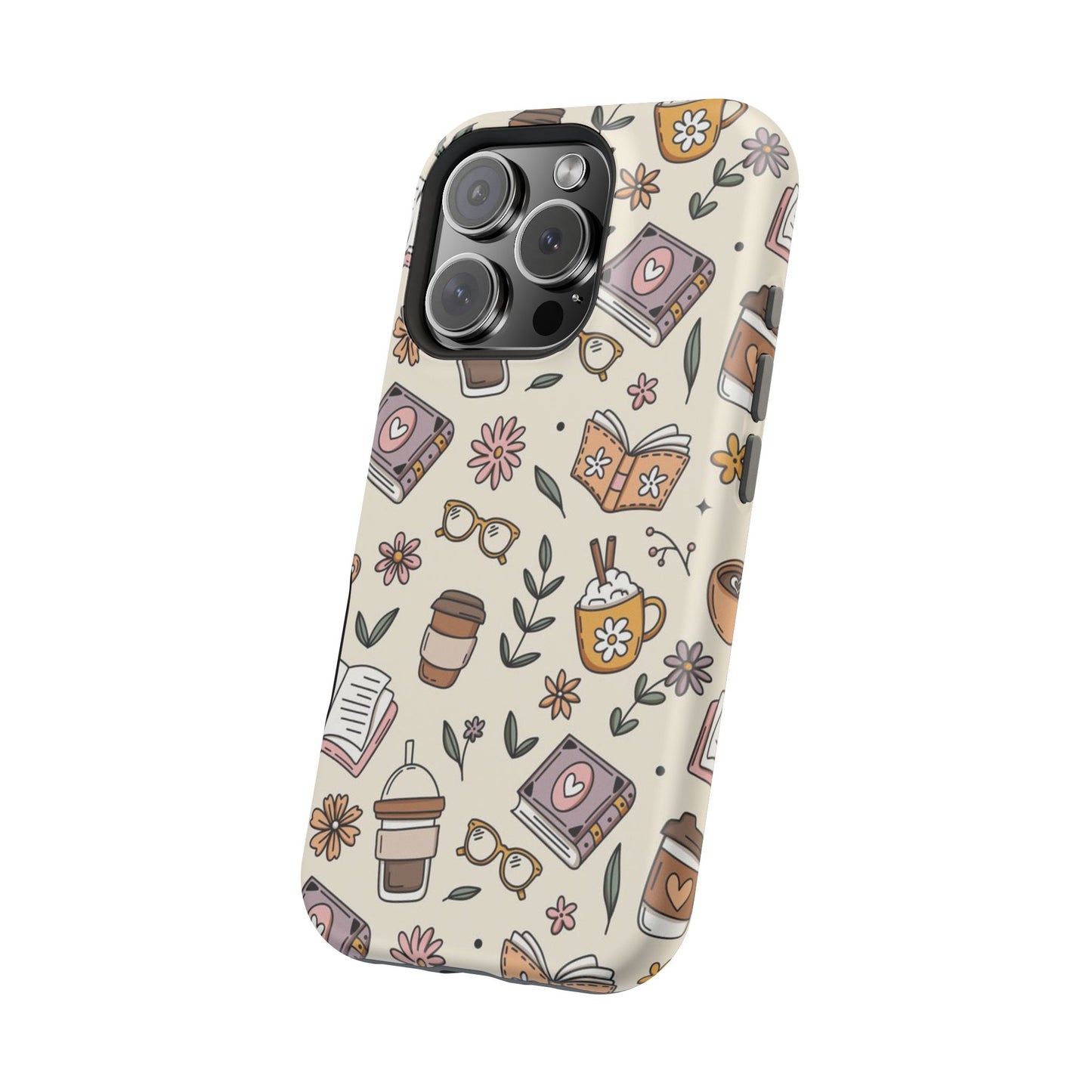 Cozy Reading Floral Phone Case — Magnetic Impact-Resistant