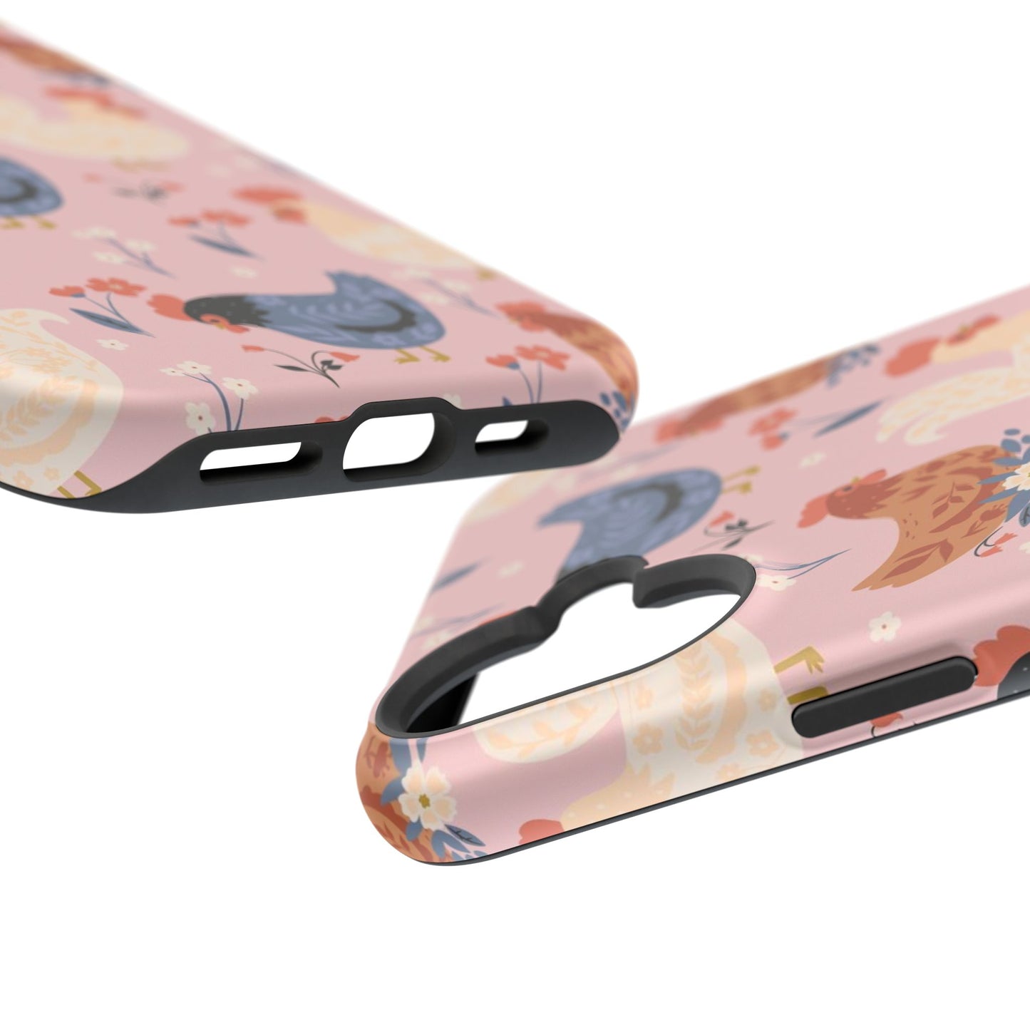 Chicken Pattern Magnetic Impact Phone Case — Cute Pastel Hen Design