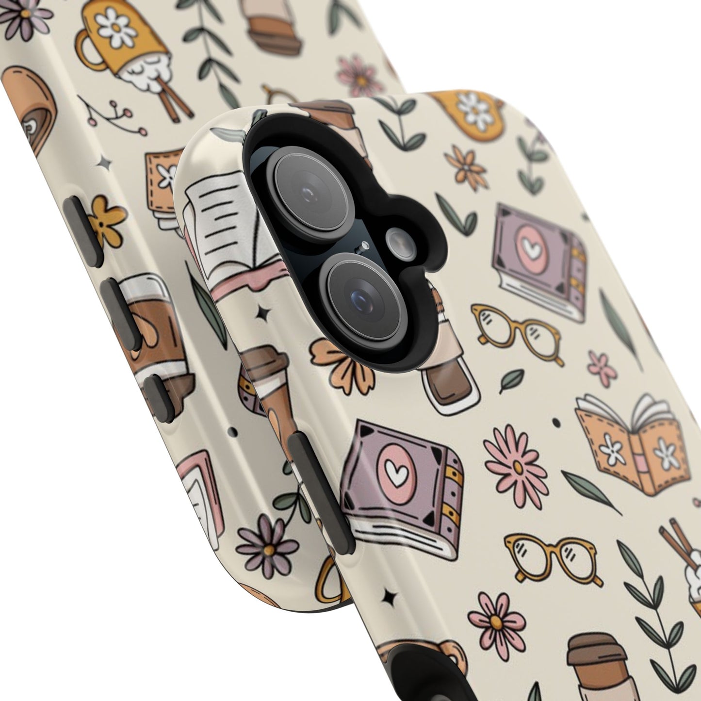 Cozy Reading Floral Phone Case — Magnetic Impact-Resistant