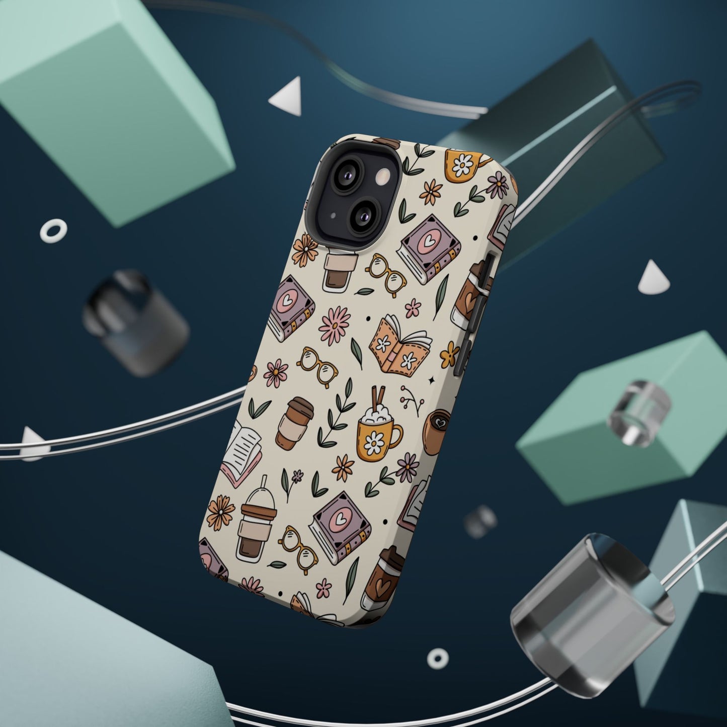 Cozy Reading Floral Phone Case — Magnetic Impact-Resistant
