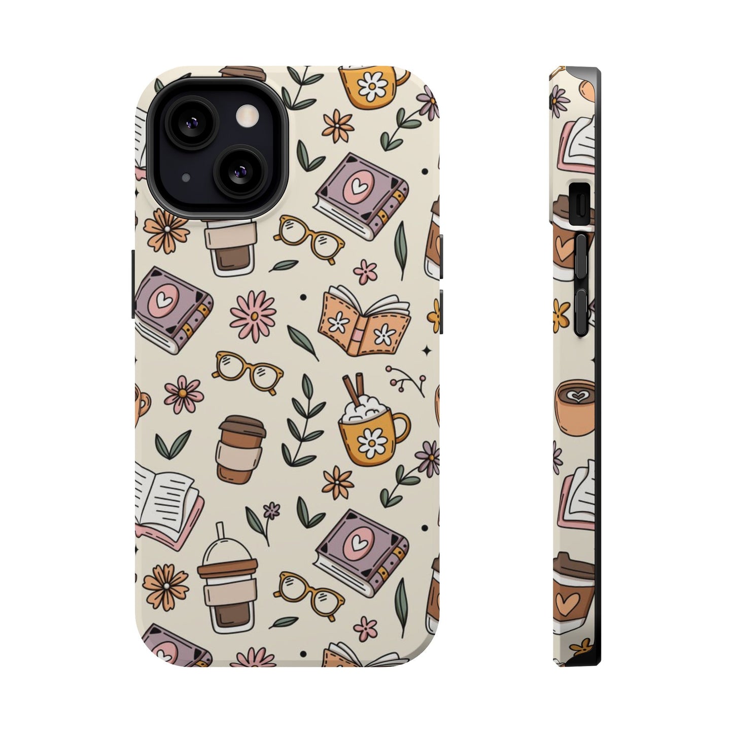 Cozy Reading Floral Phone Case — Magnetic Impact-Resistant