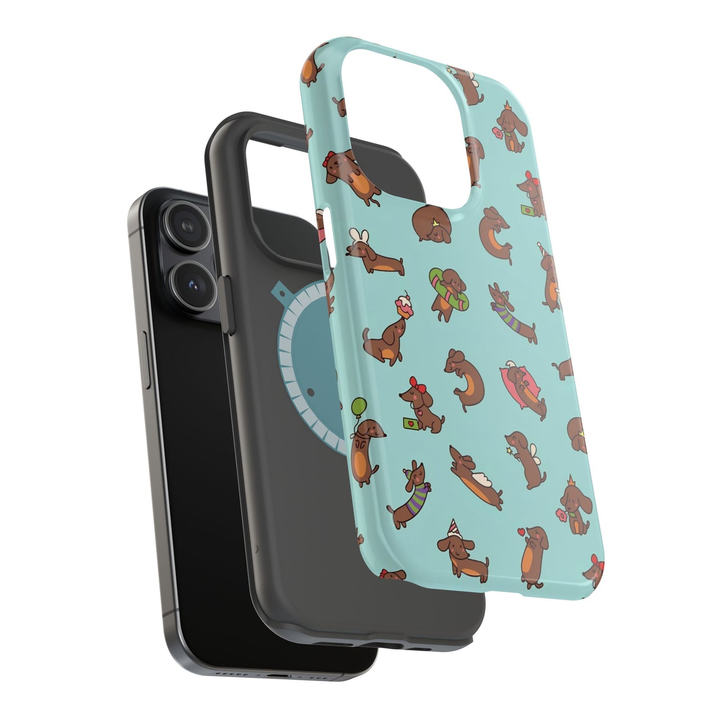Dachshund Pattern Magnetic Impact Phone Case – Cute Wiener Dog Protective Cover