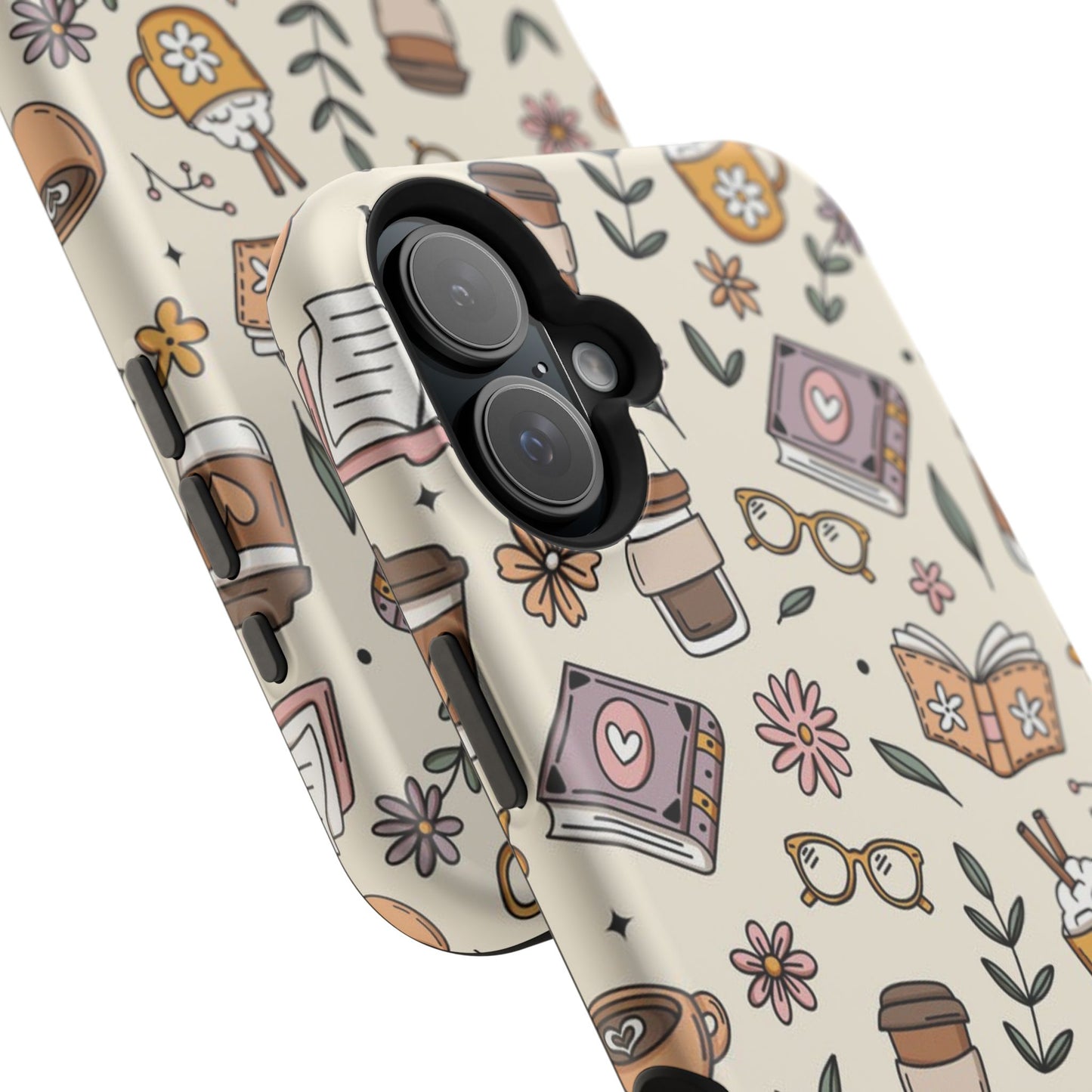 Cozy Reading Floral Phone Case — Magnetic Impact-Resistant