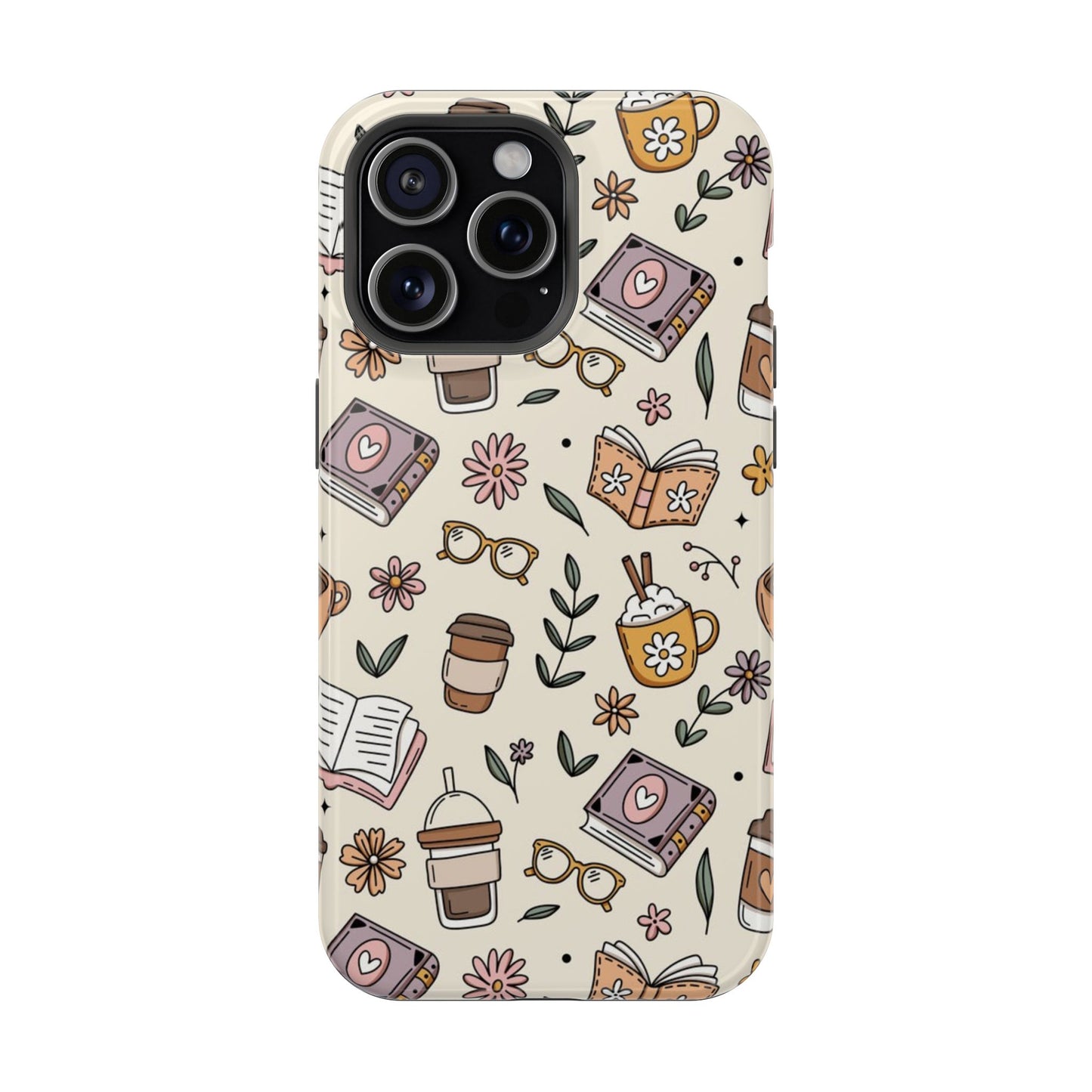 Cozy Reading Floral Phone Case — Magnetic Impact-Resistant