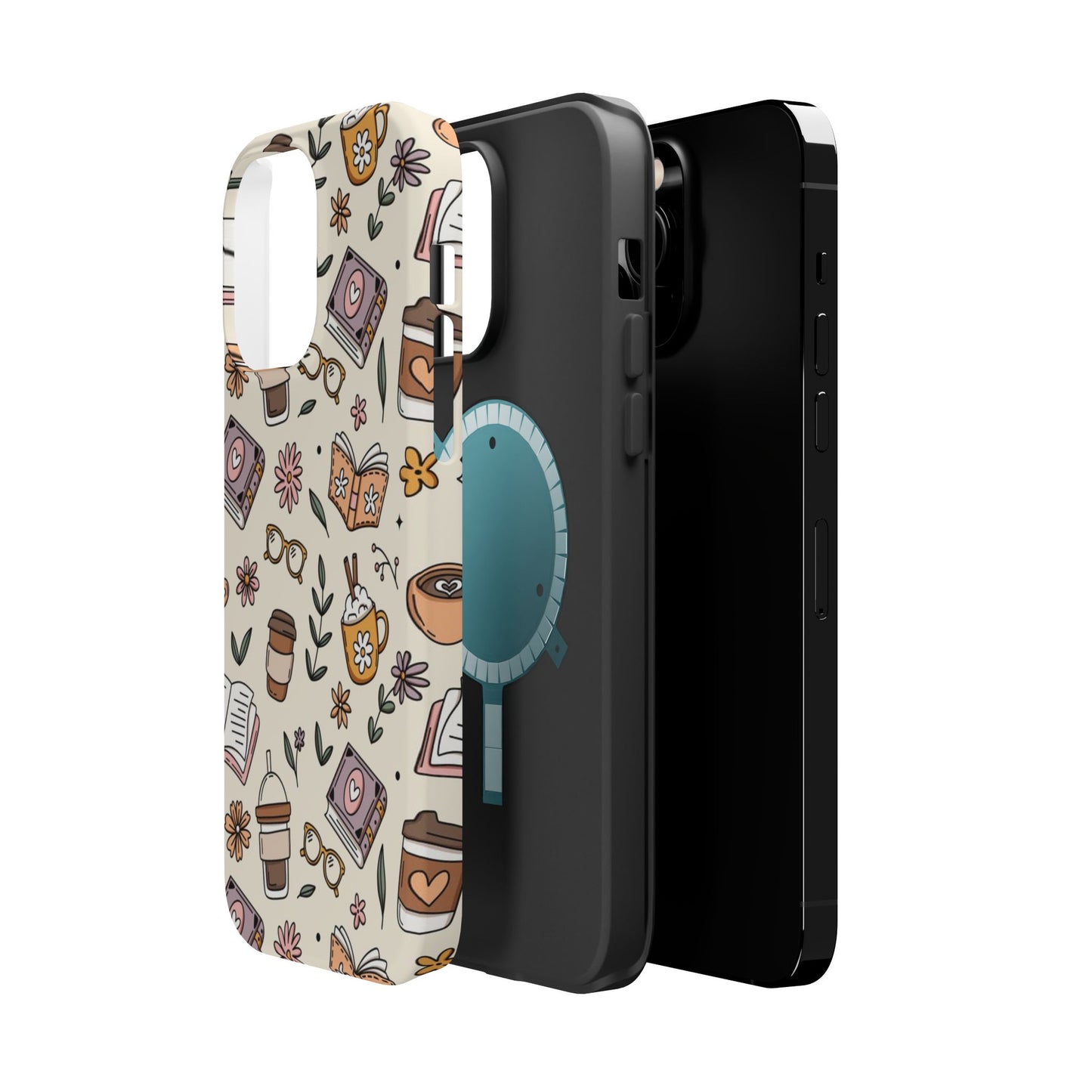 Cozy Reading Floral Phone Case — Magnetic Impact-Resistant