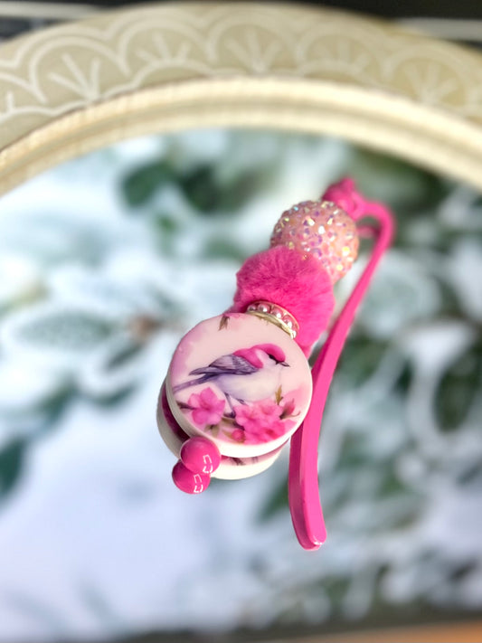 Pink bird bookmark