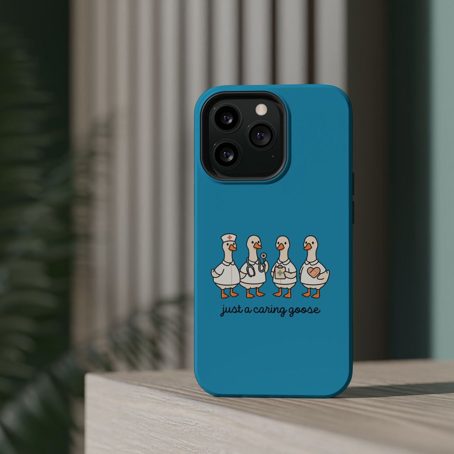 Cute Caring Geese Magnetic Impact Case — 'just a caring goose' Protective Phone Cover