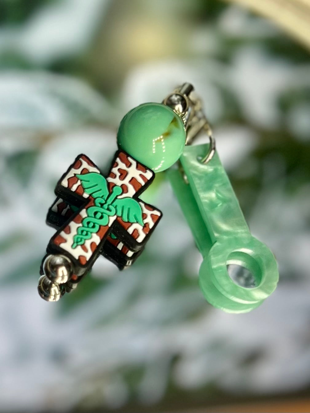 Healthcare cross straw charm