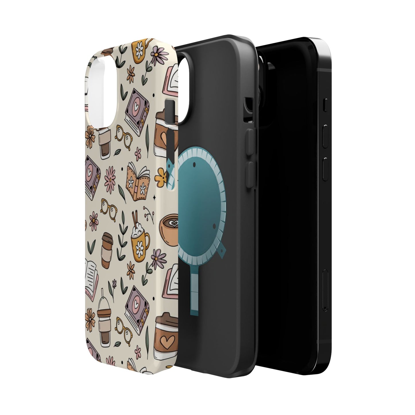 Cozy Reading Floral Phone Case — Magnetic Impact-Resistant