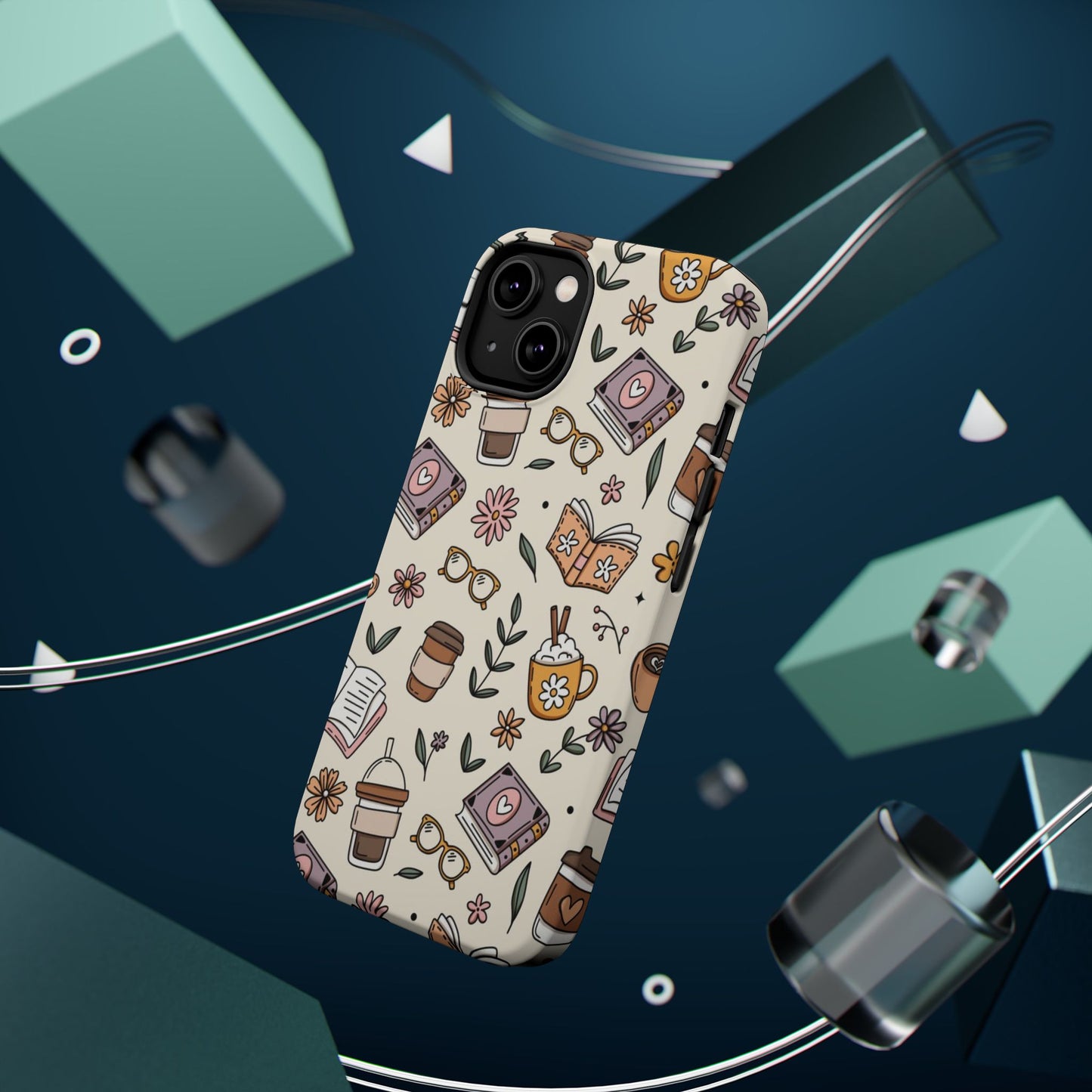 Cozy Reading Floral Phone Case — Magnetic Impact-Resistant