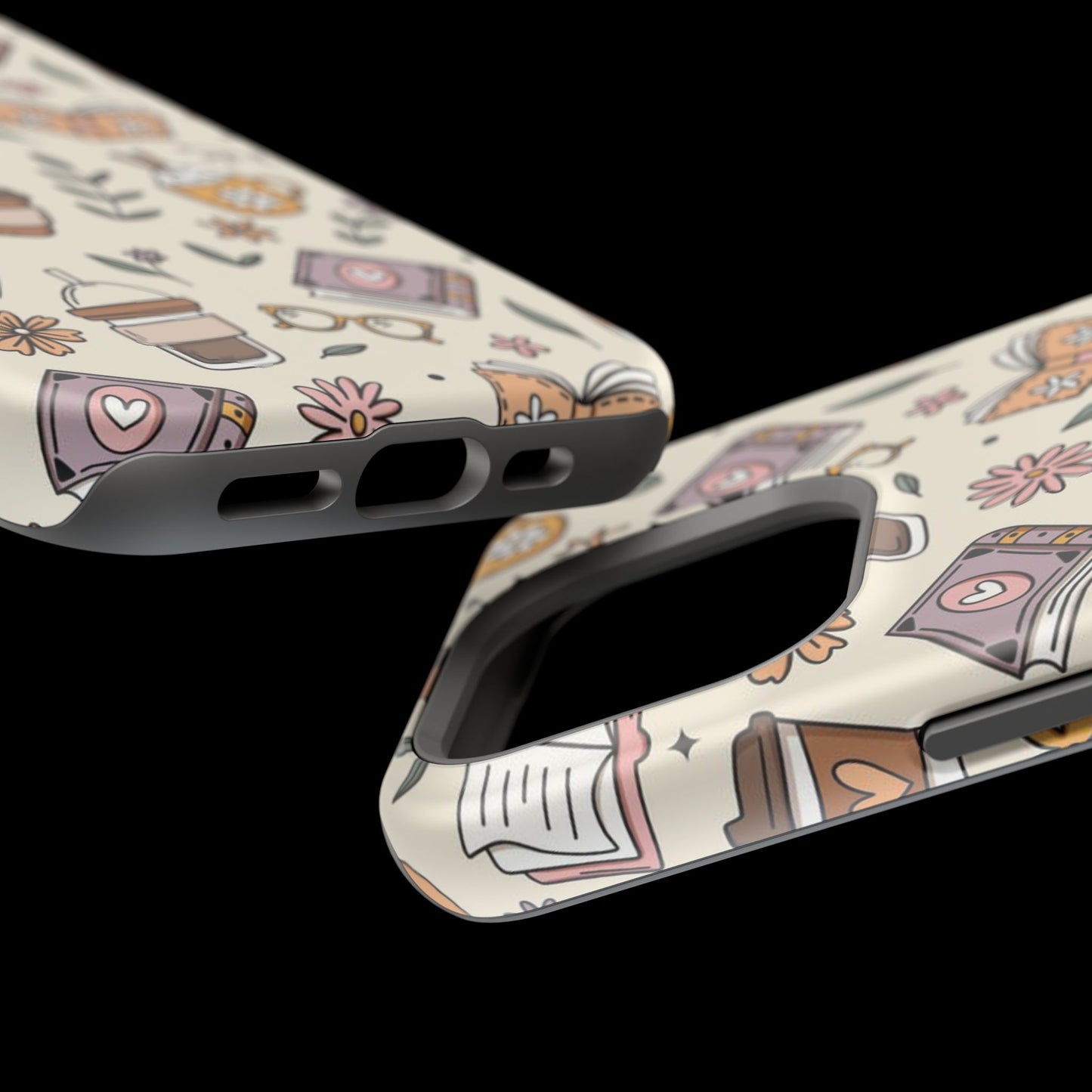 Cozy Reading Floral Phone Case — Magnetic Impact-Resistant