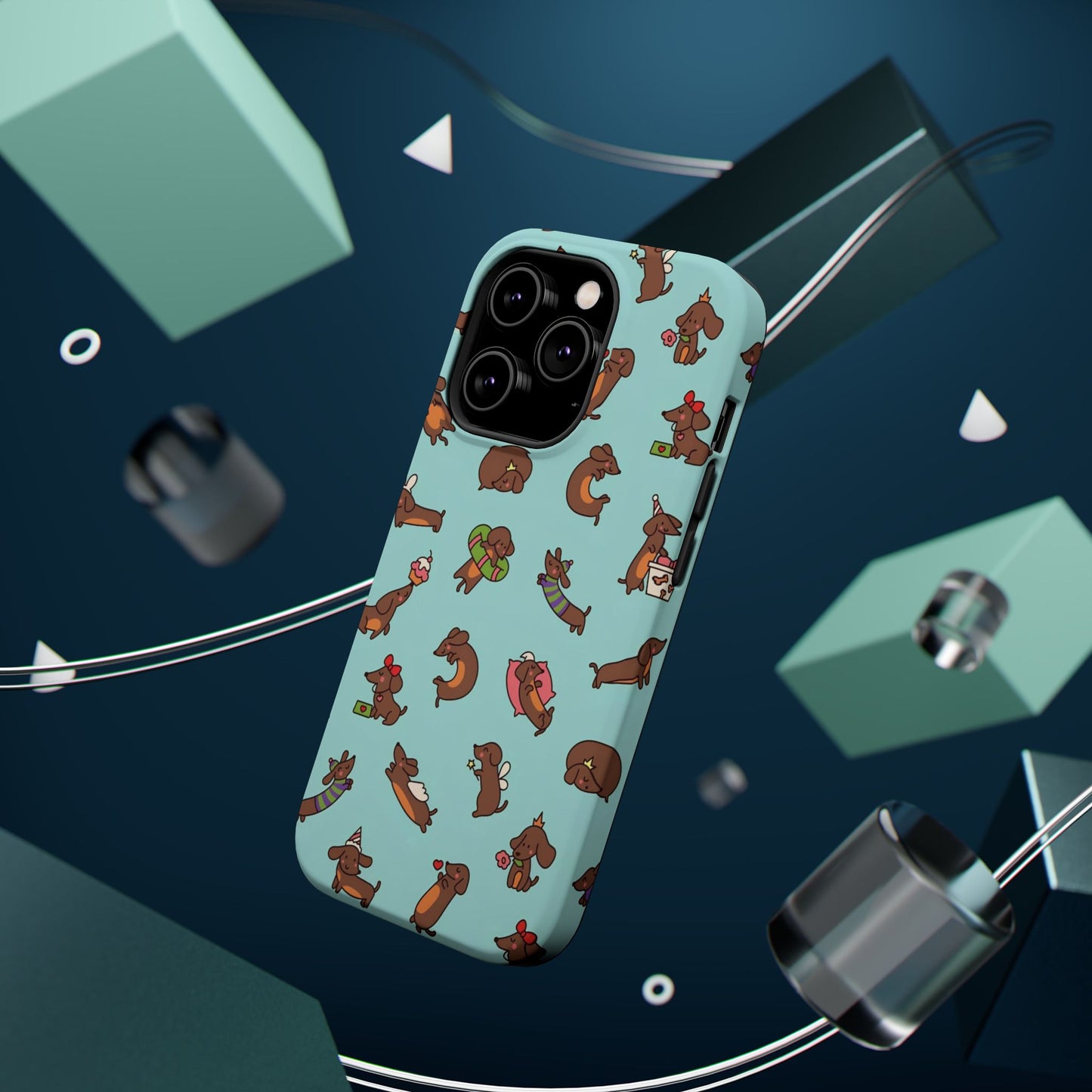 Dachshund Pattern Magnetic Impact Phone Case – Cute Wiener Dog Protective Cover