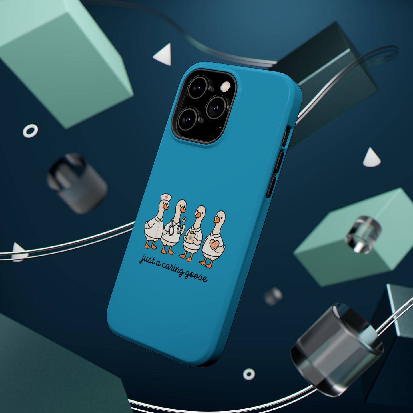 Cute Caring Geese Magnetic Impact Case — 'just a caring goose' Protective Phone Cover