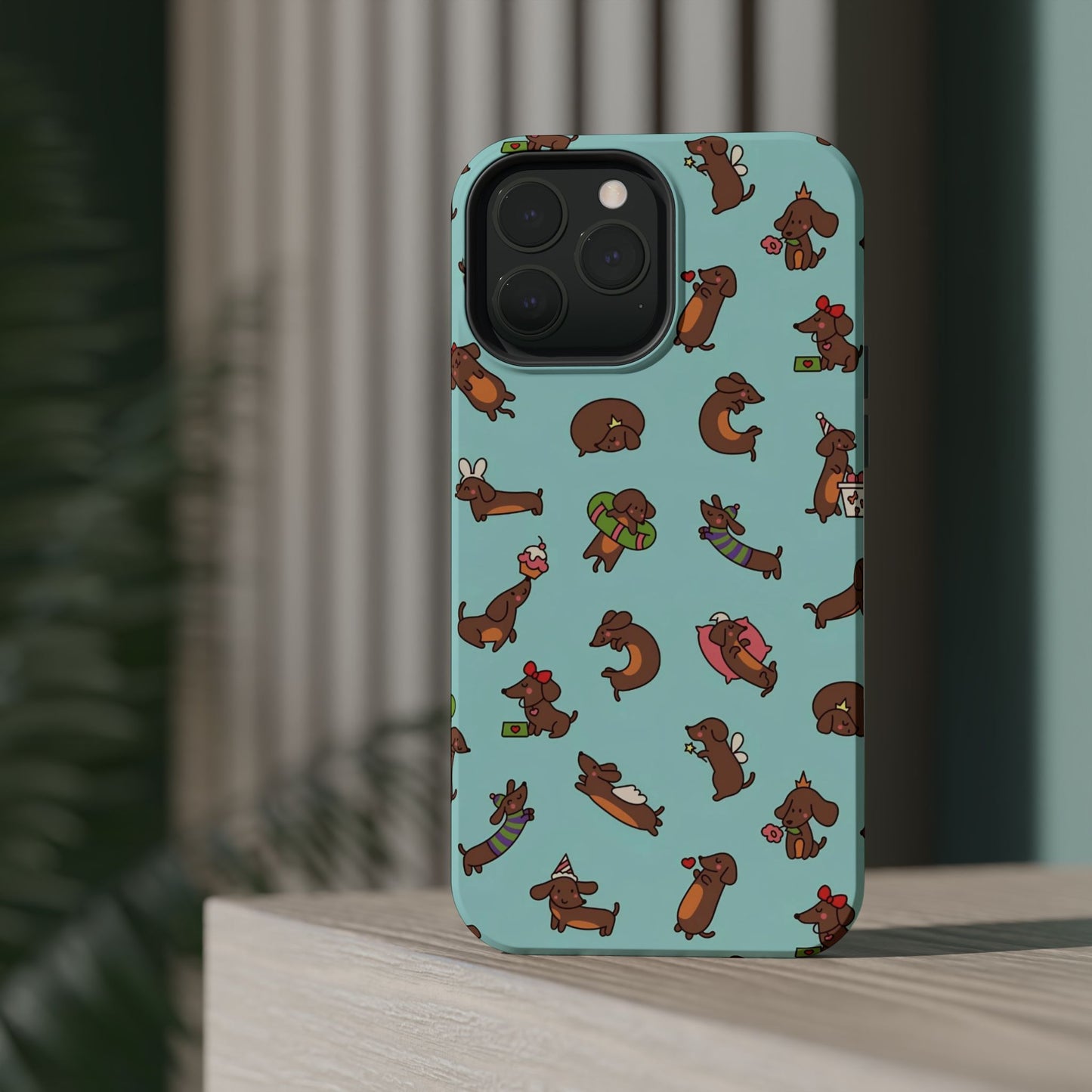 Dachshund Pattern Magnetic Impact Phone Case – Cute Wiener Dog Protective Cover