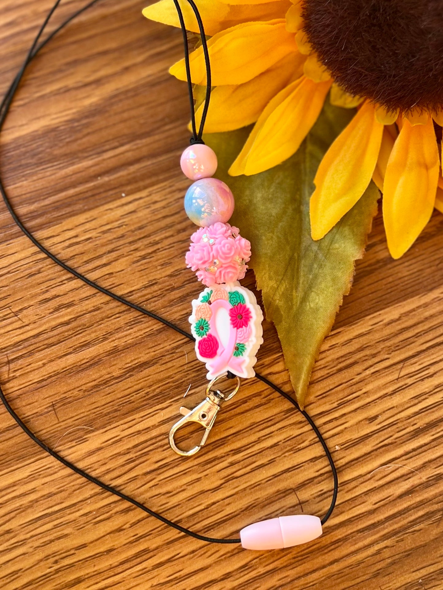 Pink Ribbon Lanyard