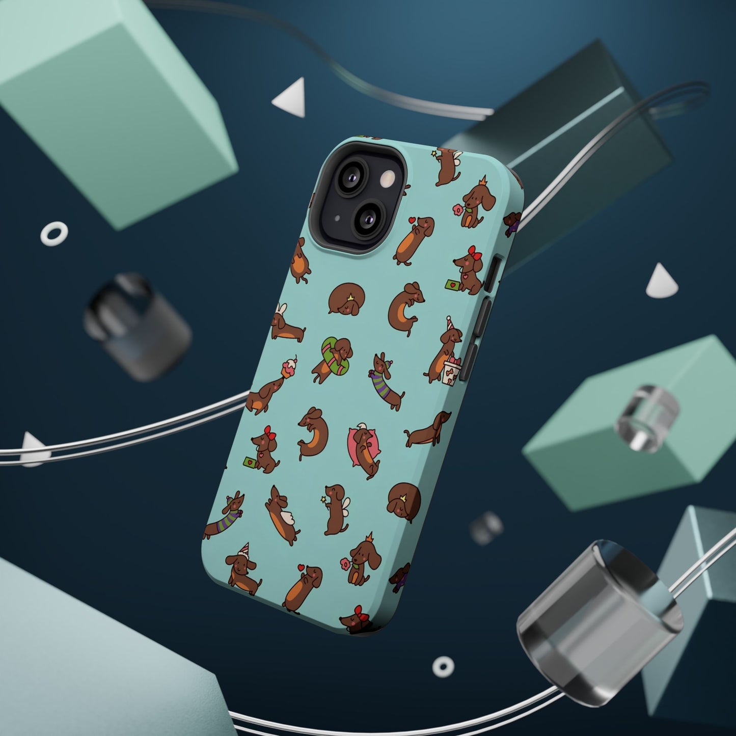 Dachshund Pattern Magnetic Impact Phone Case – Cute Wiener Dog Protective Cover