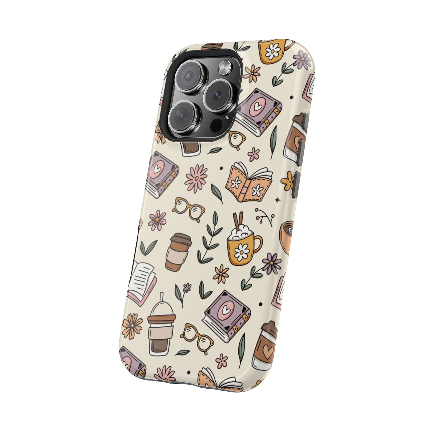 Cozy Reading Floral Phone Case — Magnetic Impact-Resistant