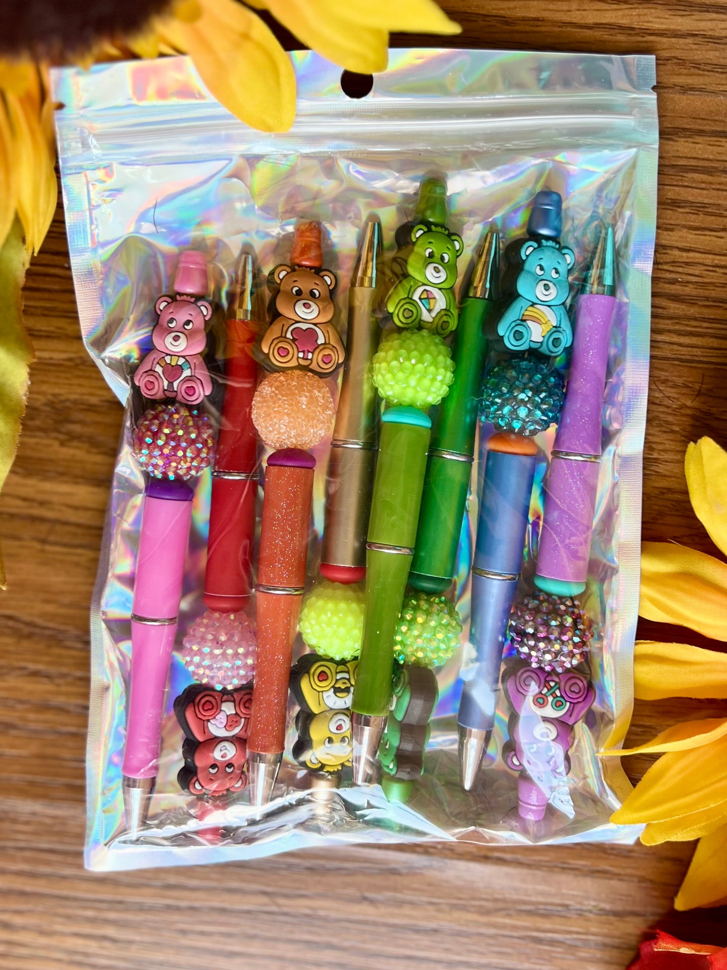 Rainbow Carebear Pen Set