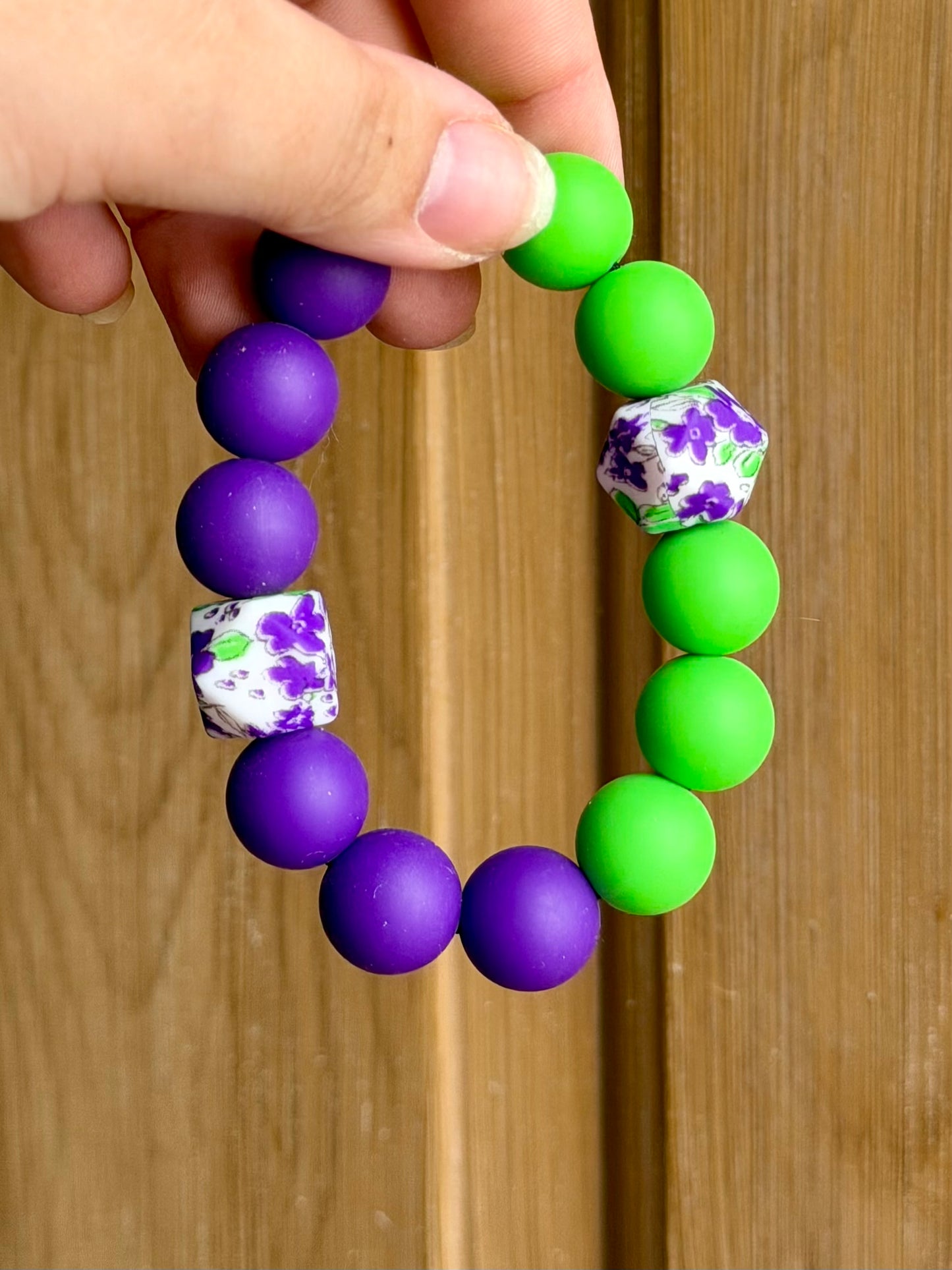 Purple flower wristlet