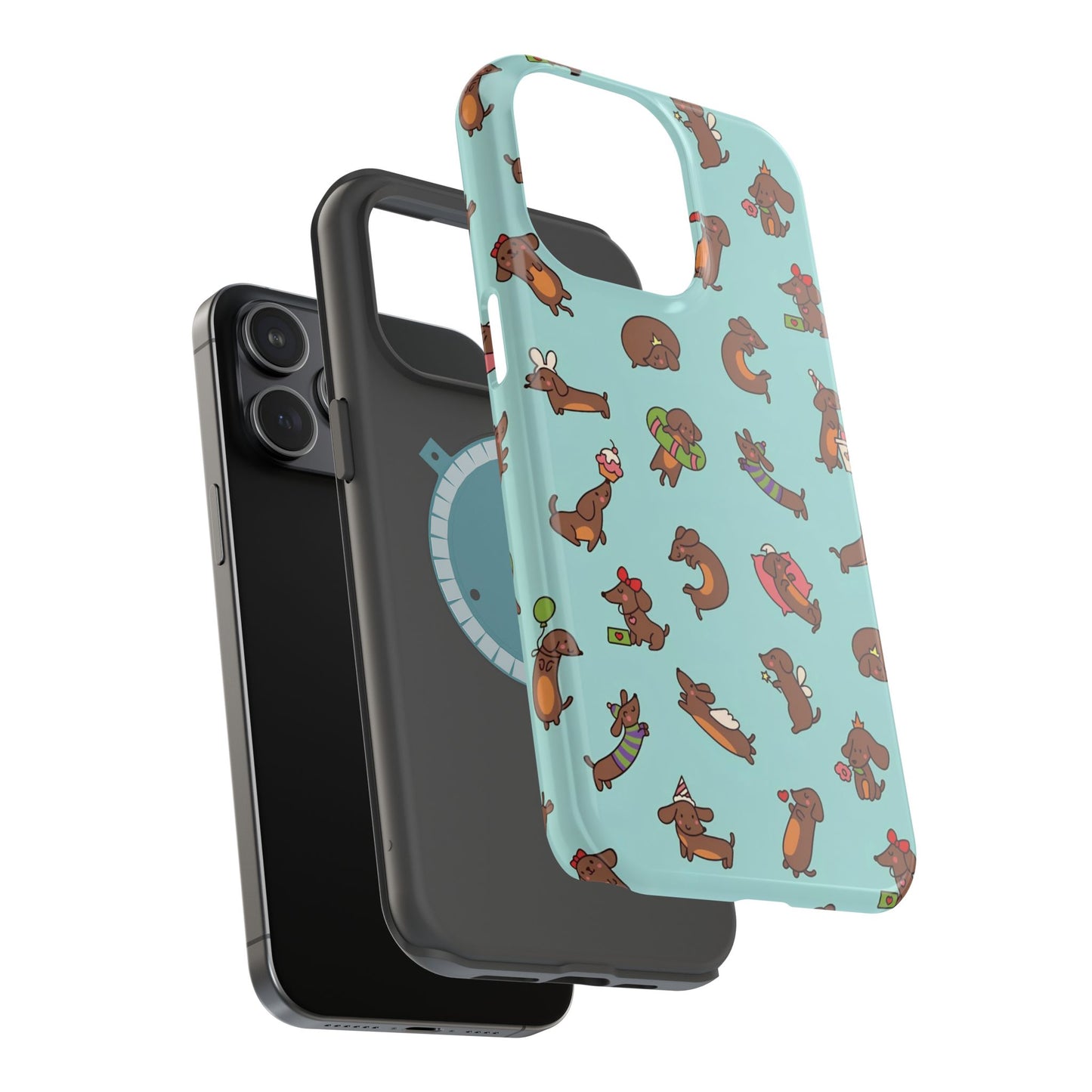 Dachshund Pattern Magnetic Impact Phone Case – Cute Wiener Dog Protective Cover