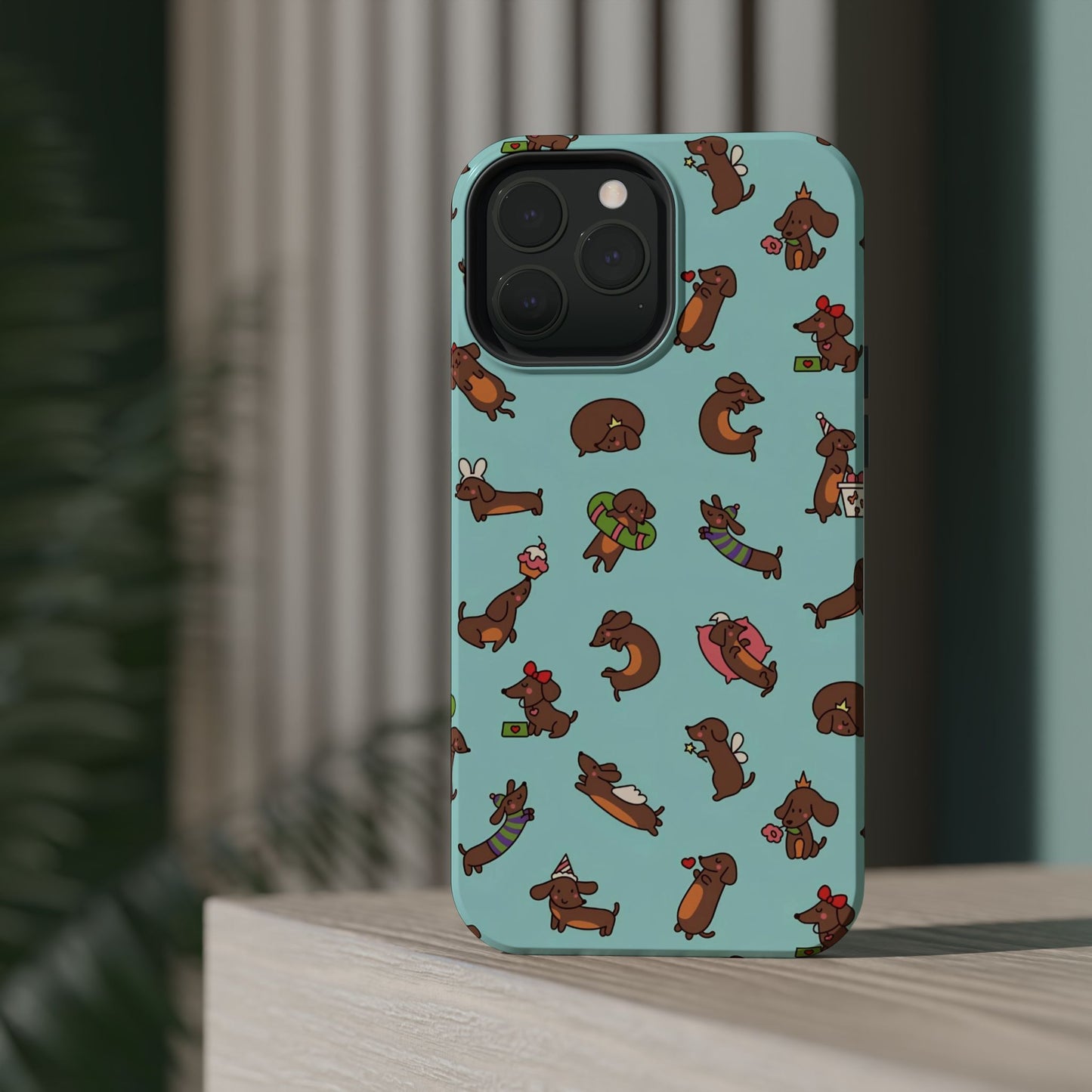 Dachshund Pattern Magnetic Impact Phone Case – Cute Wiener Dog Protective Cover
