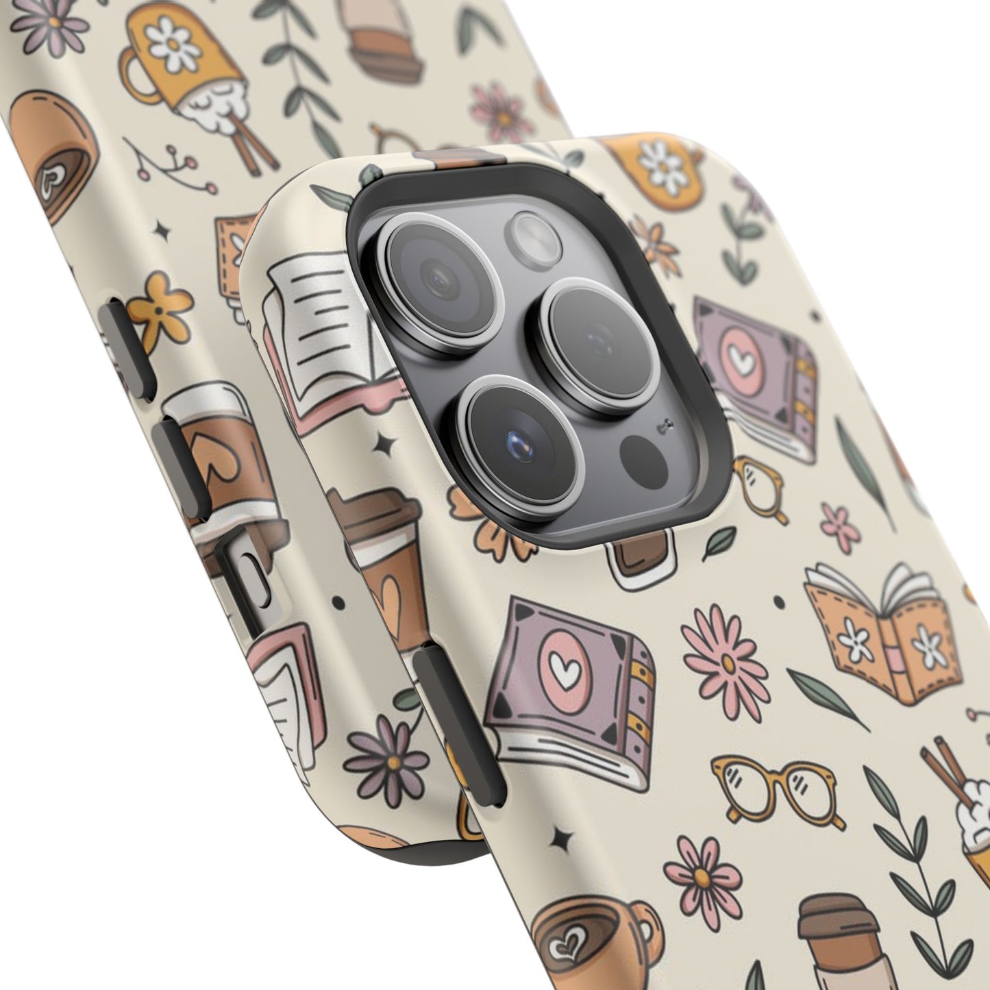 Cozy Reading Floral Phone Case — Magnetic Impact-Resistant