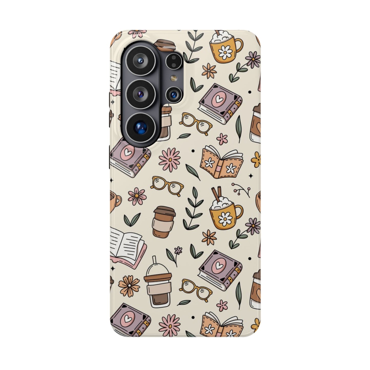 Cozy Reading Floral Phone Case — Magnetic Impact-Resistant