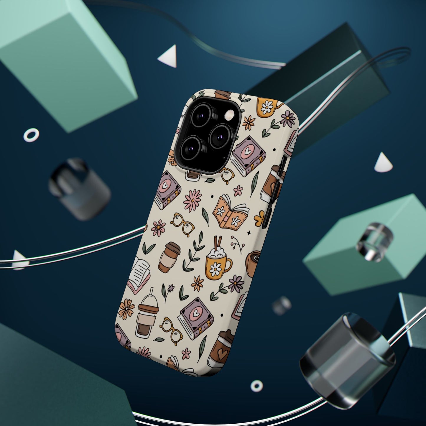 Cozy Reading Floral Phone Case — Magnetic Impact-Resistant