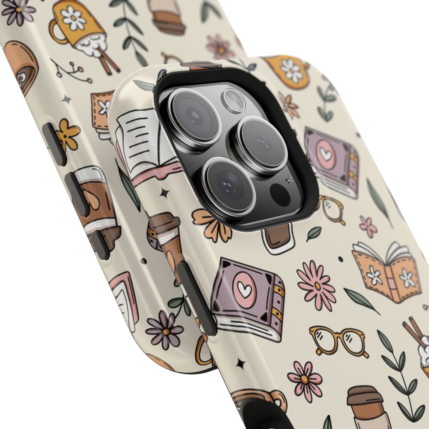 Cozy Reading Floral Phone Case — Magnetic Impact-Resistant